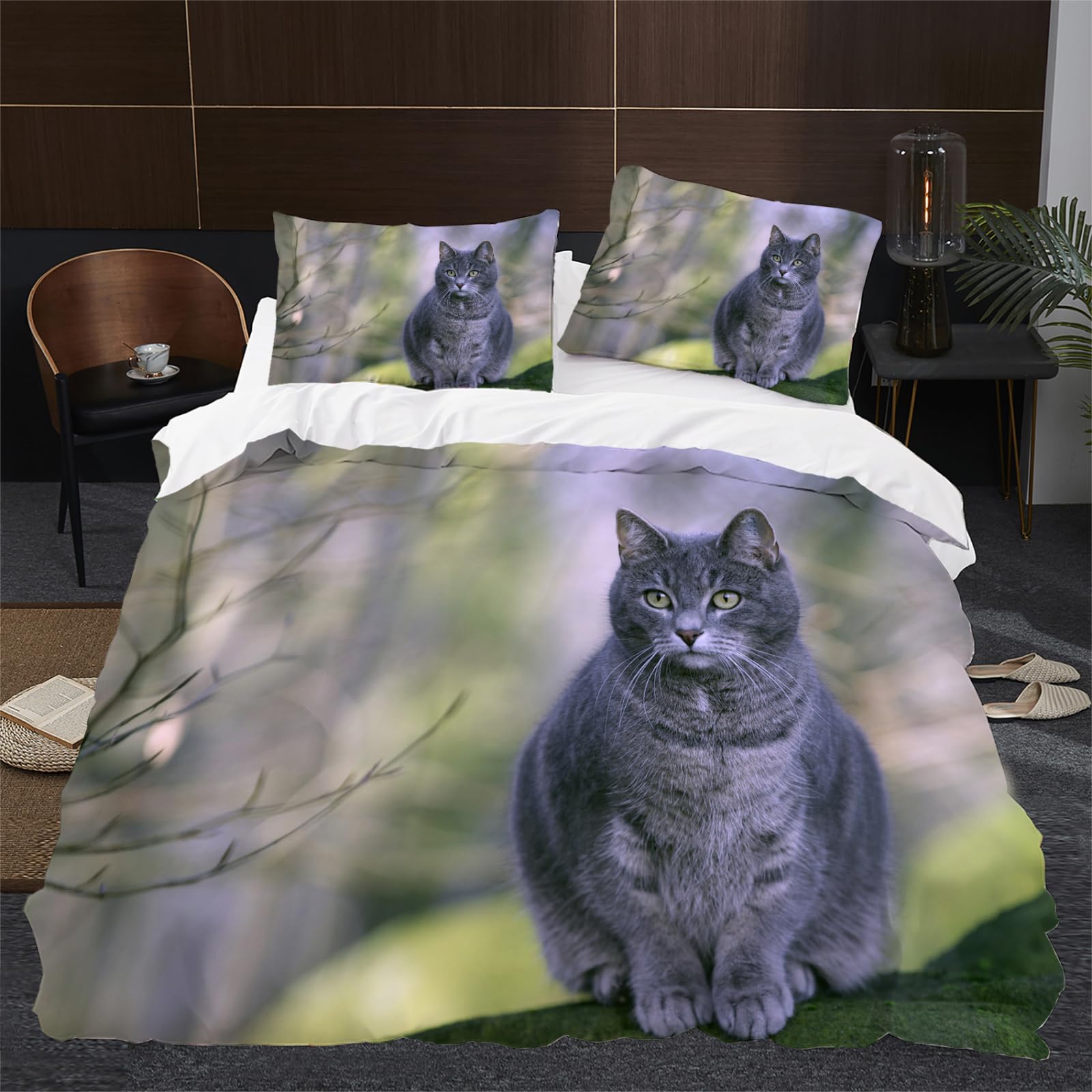 Parure de lit 2 personnes haut de gamme en microfibre douce vert forêt 220x240 cm