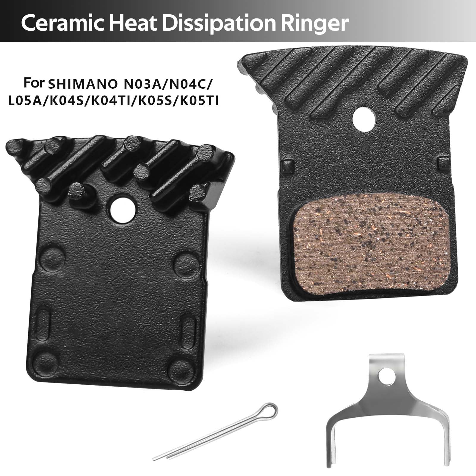 GIONAR Ceramic Disc Brake Pads with Cooling Fin Compatible with Shimano DURA-ACE/ULTEGRA/105/TIAGRA/GRX Series - Image 4