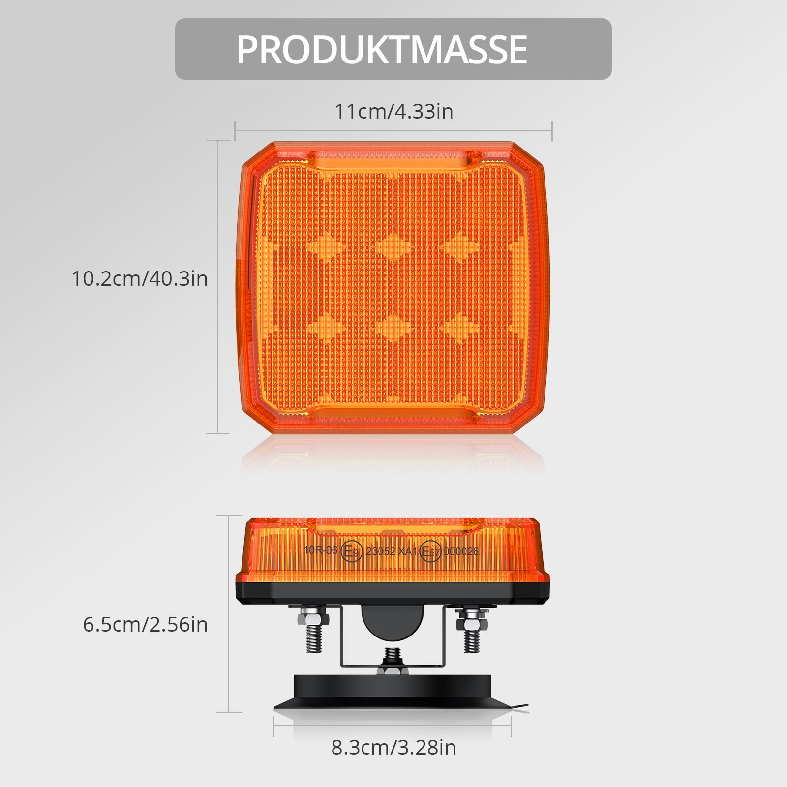 Justech 2er Warnleuchten Wiederaufladbare Warnlicht Magnetische Rundumleuchte 18 Blinkmodi, IP65 Wasserdicht, 2000mAh Akku, Magnetische Befestigung Blinklichter für Sichere Nutzung Bernstein