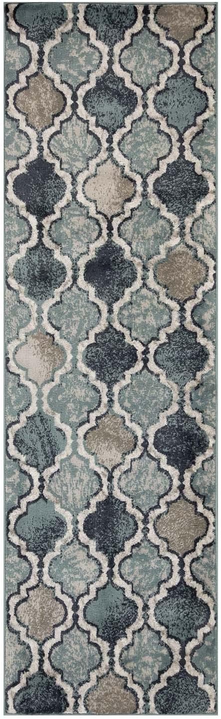 BNM Indoor Runner Area Rug with Jute Backing, Perfect for Kitchen, Bedroom, Hardwood, Living Room, Dorm, Entry, Office, Transitional Versatile Design, Viking Collection, 2'7" x 10', Deep Royal