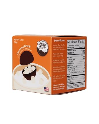U.s. Made 1 Pack Caramel Hot Cocoa Ball W/mini White Marshmallows