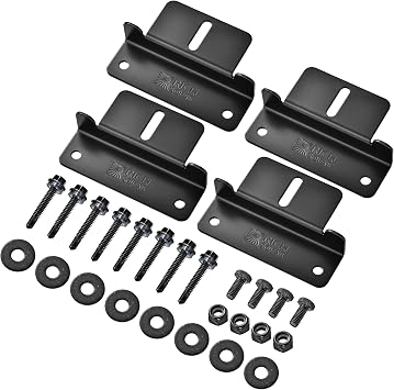 RICH SOLAR Solar Panel Mounting Hardware Z Brackets for RV Roof Boat Set of 4 Units Black