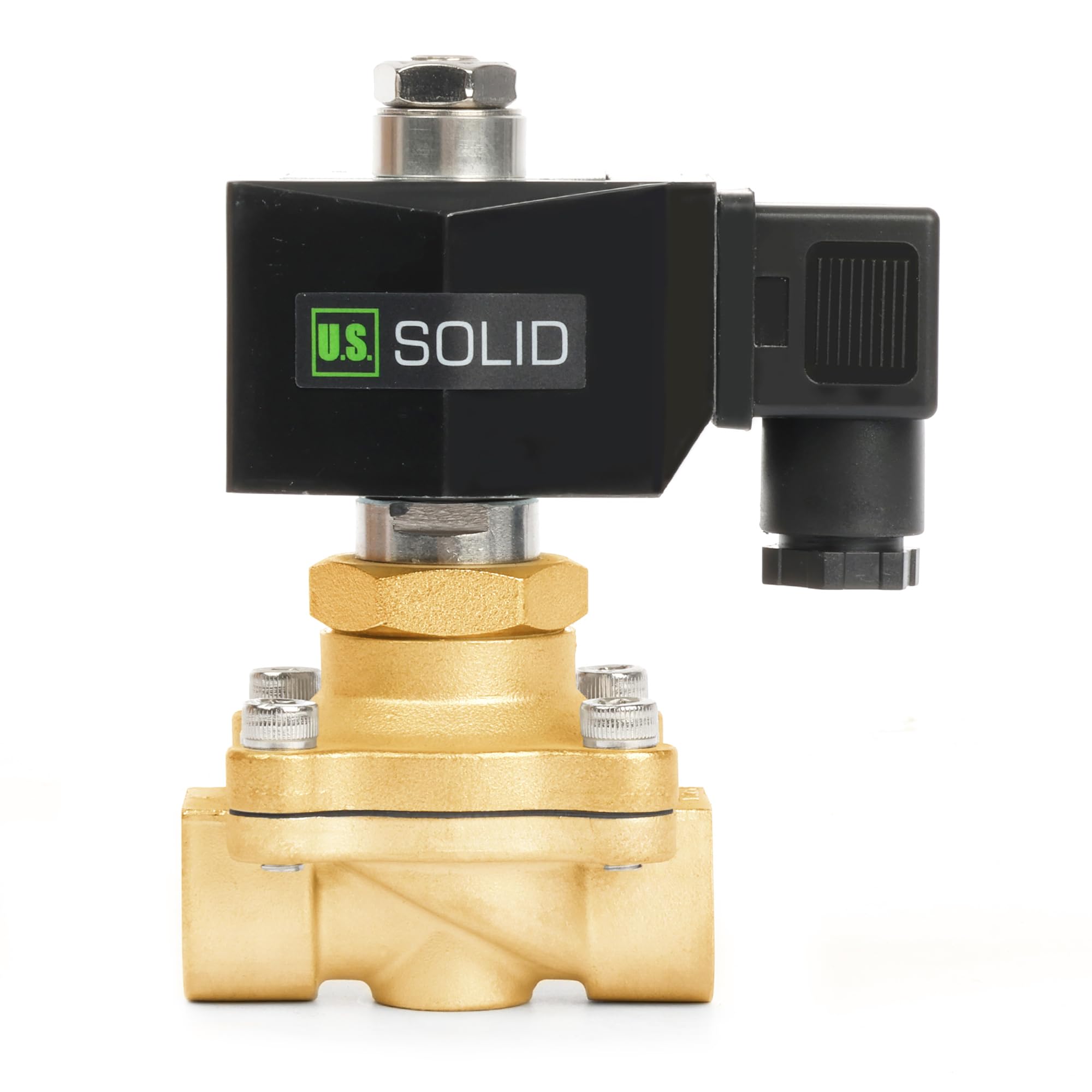 U.S. Solid Elettrovalvola in ottone G 1/2" 24V AC – 10 bar, normalmente aperta, per acqua, aria, diesel, cherosene, benzina