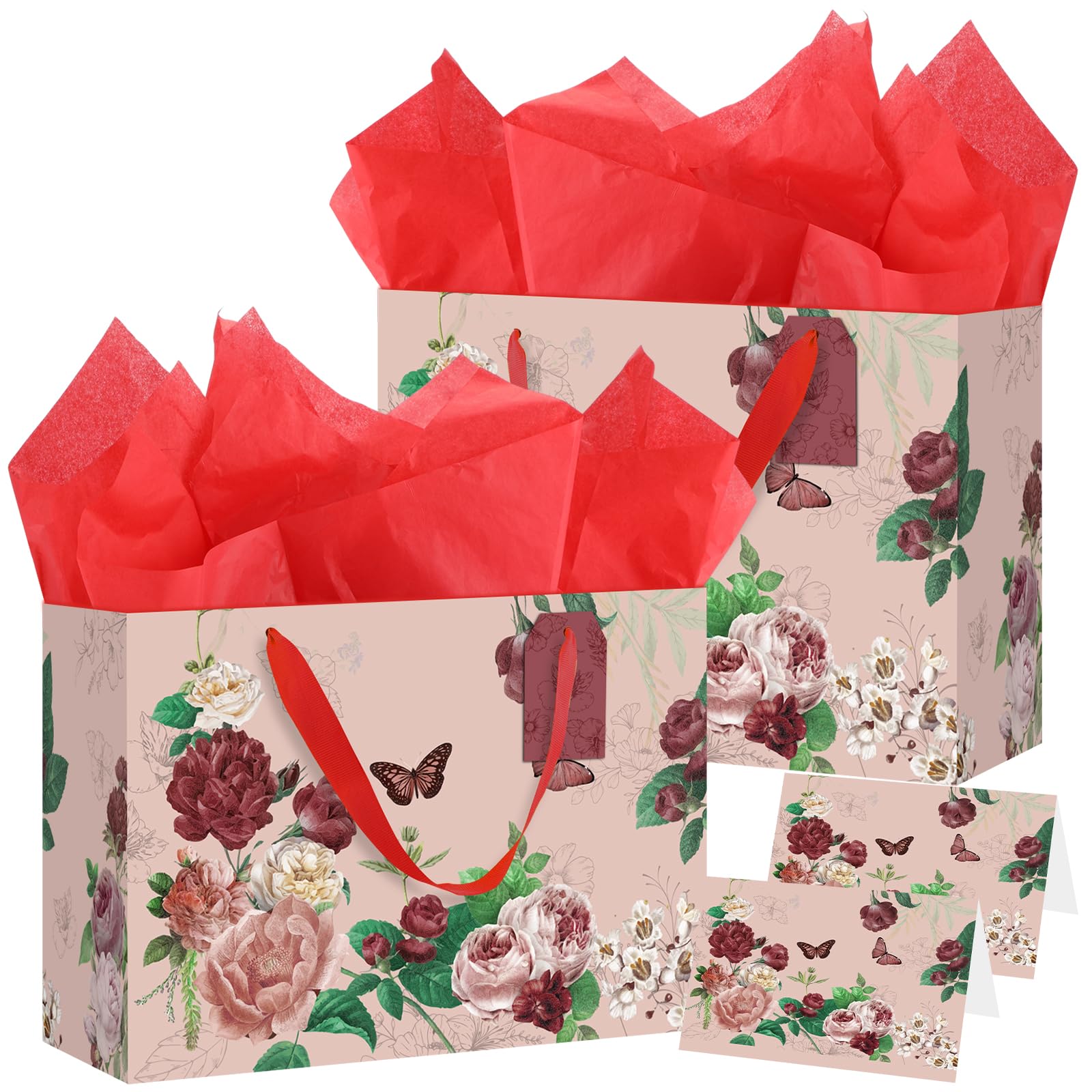 2 Pcs Medium Gift Bags for Presents, 32 * 22 * 14cm Birthday Gift Bags
