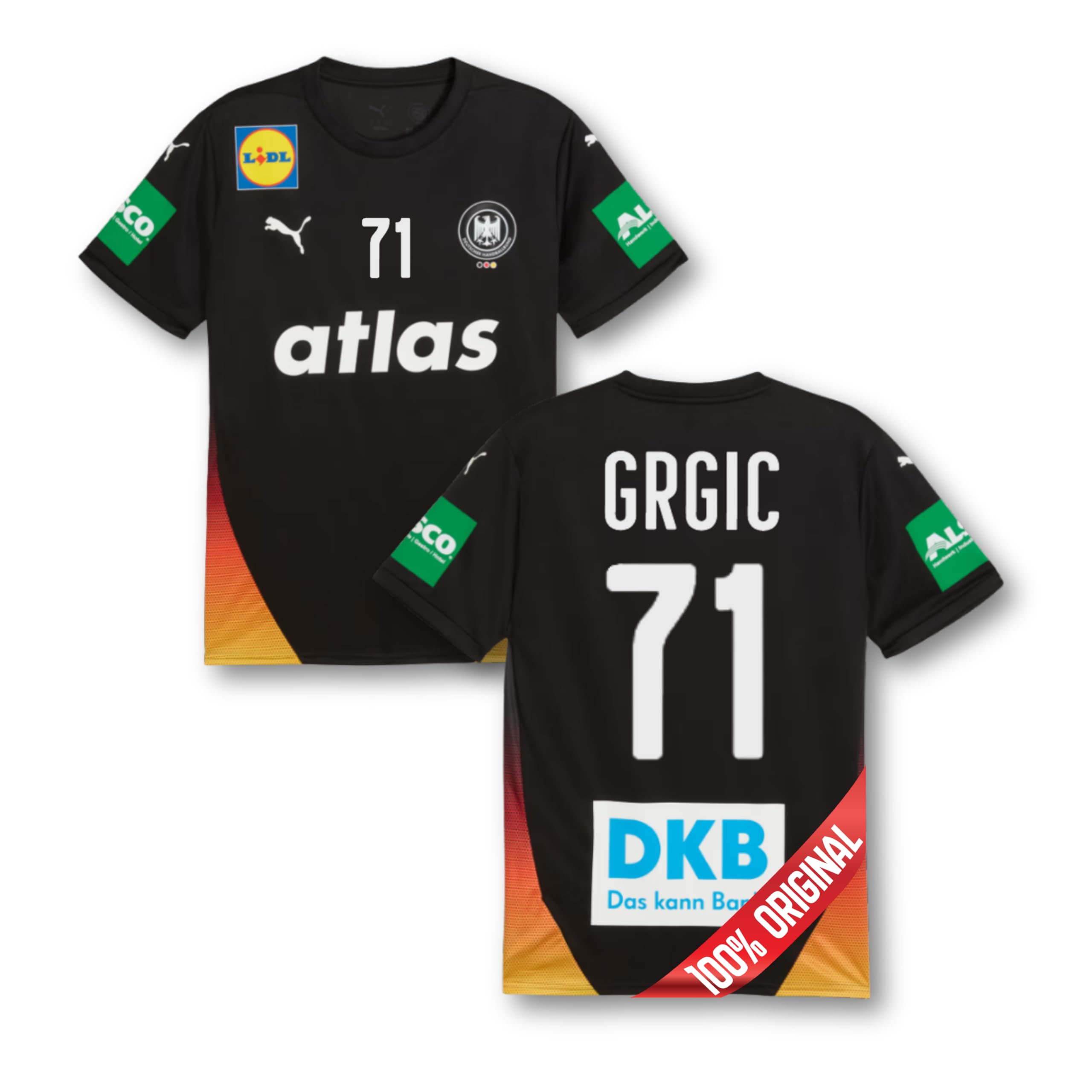 PUMA Original DHB Handball Trikot Herren [Away Euro 2026] Offizielles Handball Trikot [Spieler oder Personalisiert] Sportbekleidung Sport Tshirts Herren Shirt Männer