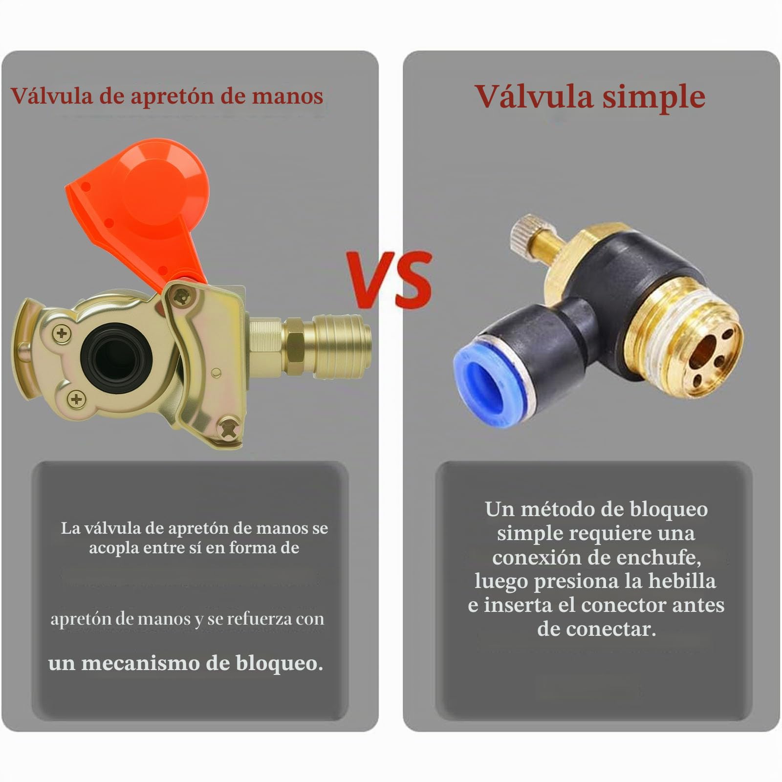 CHEVVY Cabezal de embrague con acoplamiento de aire comprimido 2515298, conexión de aire comprimido para camiones, tractores, frenos de aire comprimido (rojo o amarillo)