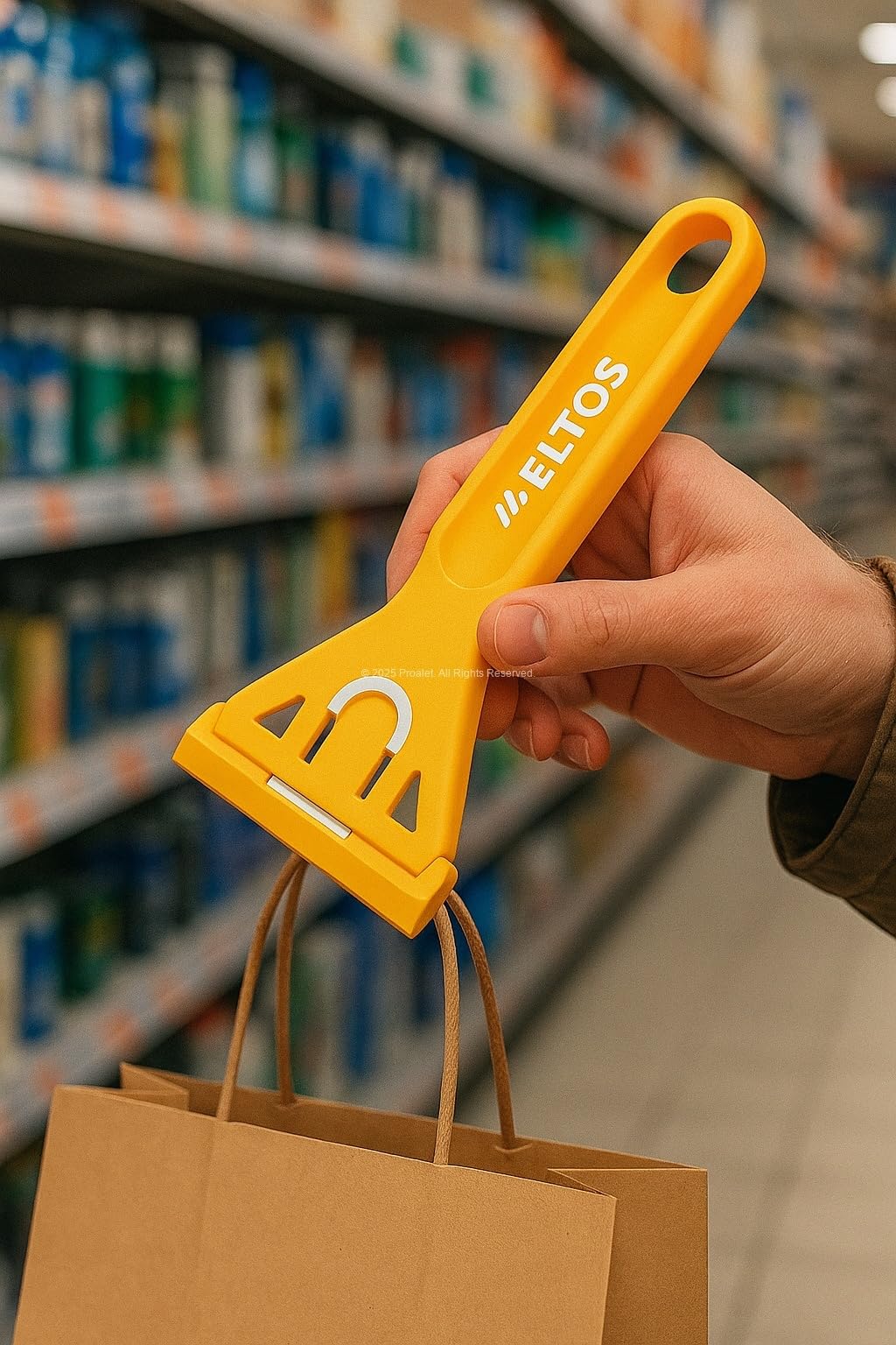 Eltos Cam Kazıma Bıçağı, Plastik, Çelik Uçlu, Ergonomik Saplı, Etiket ve Boya Kalıntısı Temizleyici, 70mm Bıçaklı, Cam Temizliği, Mermer Temizliği, Fırın ve Boya Temizliği için Kazıyıcı (1 Adet)