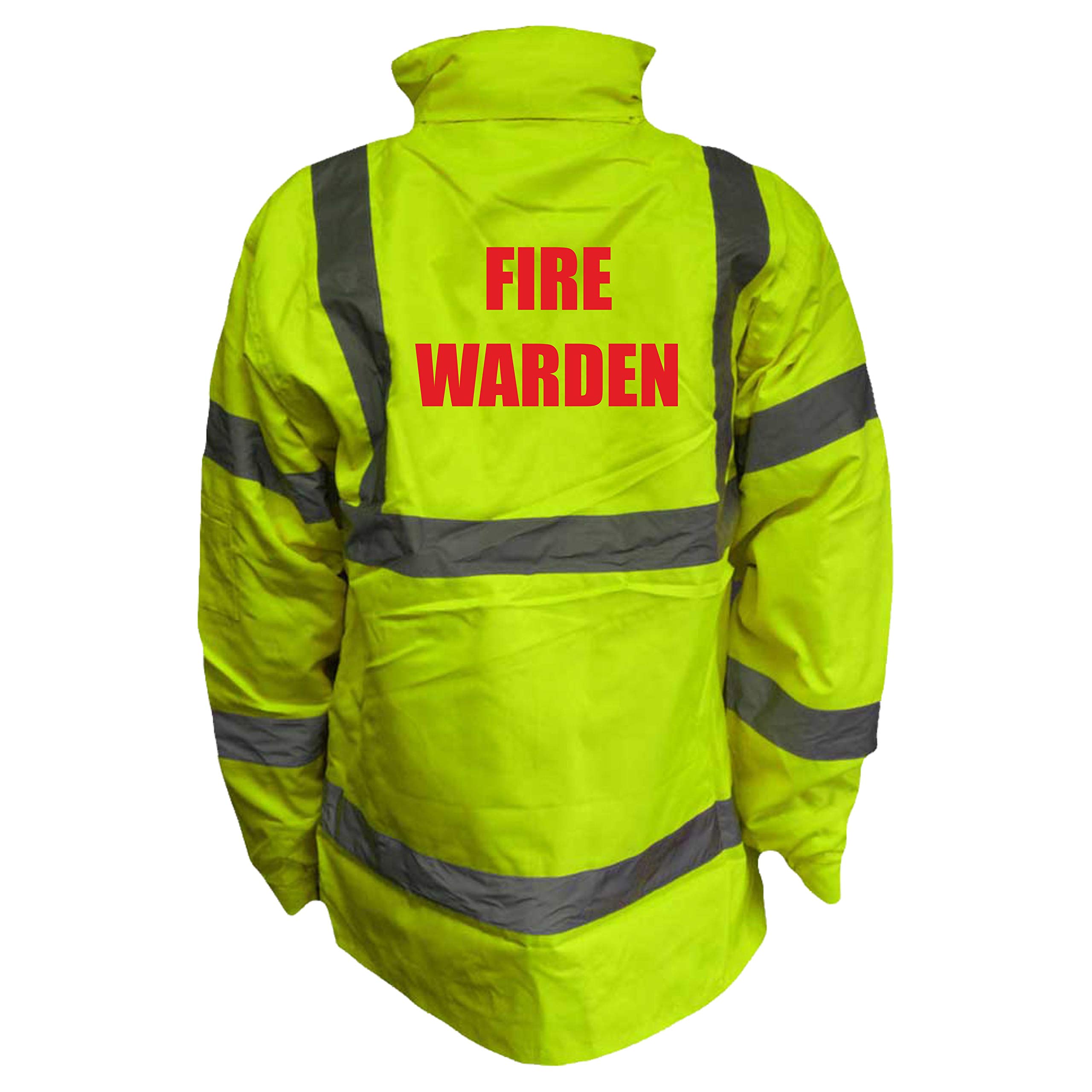 Fire Warden Yellow Hi Vis Parka Jacket Reflective, Waterproof, Medical, Conforms to EN20471 Class 3, High Visibility, By Brook Hi Vis, Medium