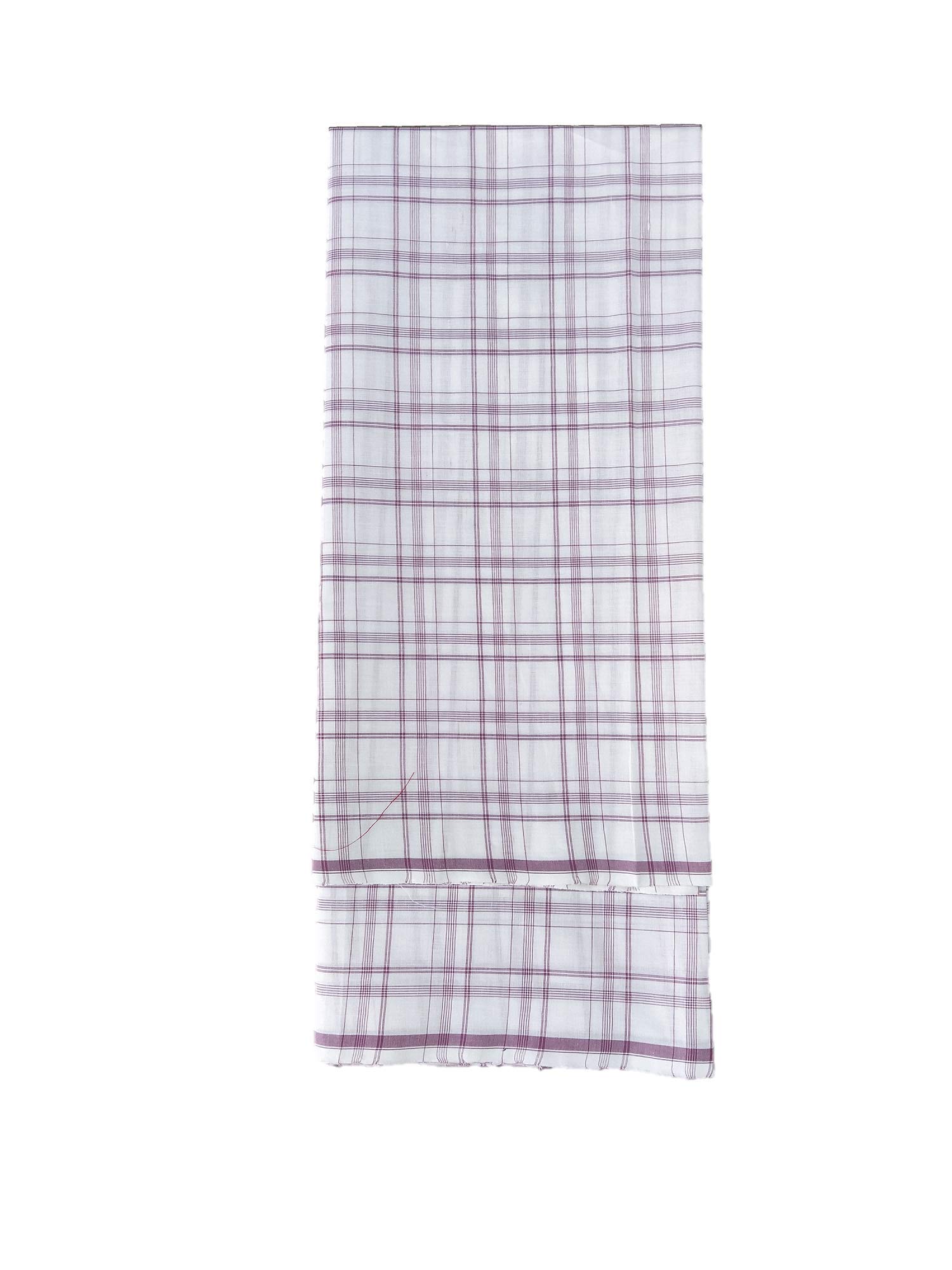 Men's Cotton Lungi Mundu Dhoti Attractive Piece Check Lungi Combo Piece Free Size (Size - 2.05 Meter's)-image-11