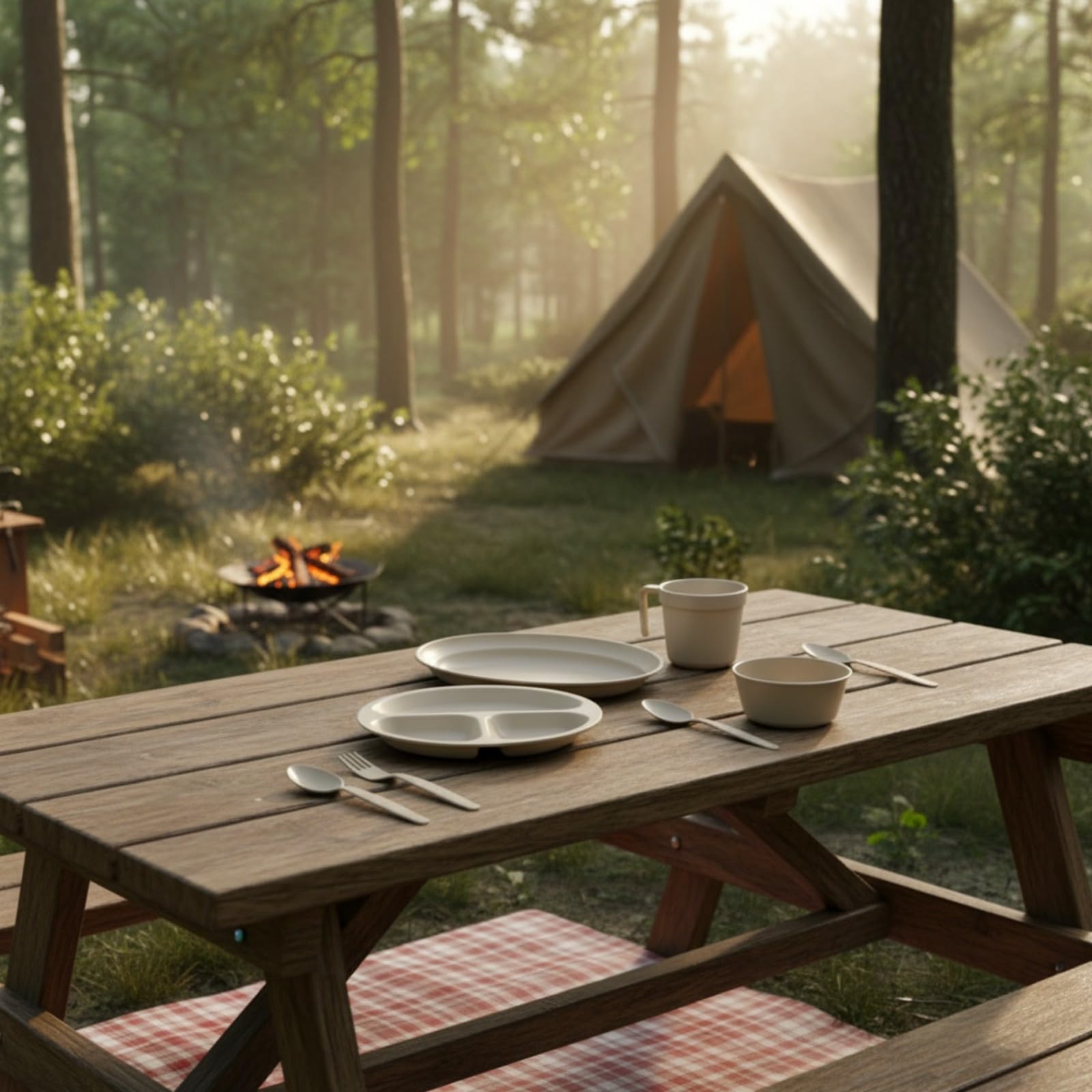 rockible S Camping Réutilible | Léger, Kit Vaisselle Pique-Nique, Pratique, Vaisselle, pr déplacement En Voiture, Campeurs, Familles