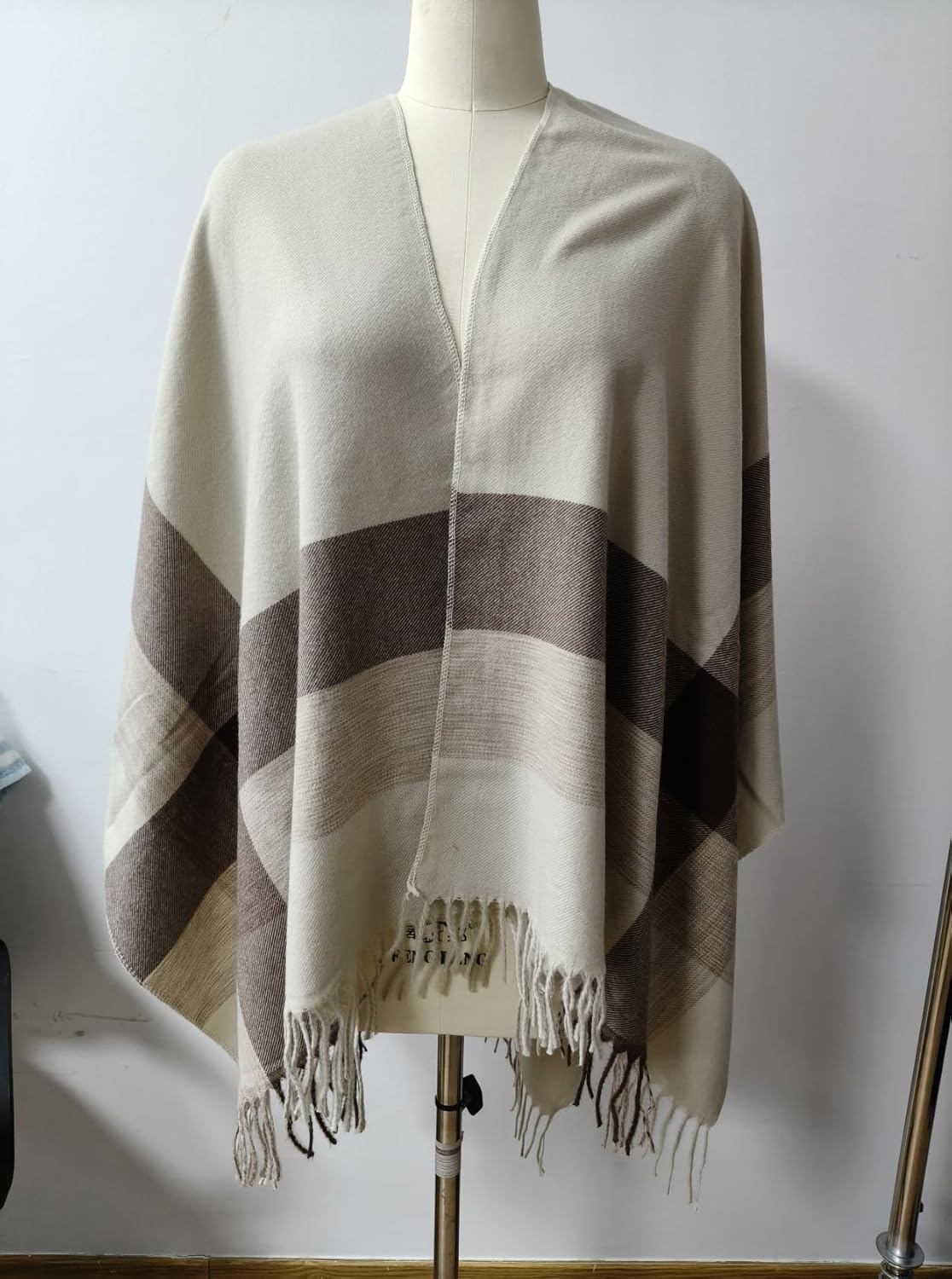 Women's Shawl Wraps Open Front Poncho Cape Tassel Oversized Sweater Winter Scarf Casual Cardigan Shawls - Image 2