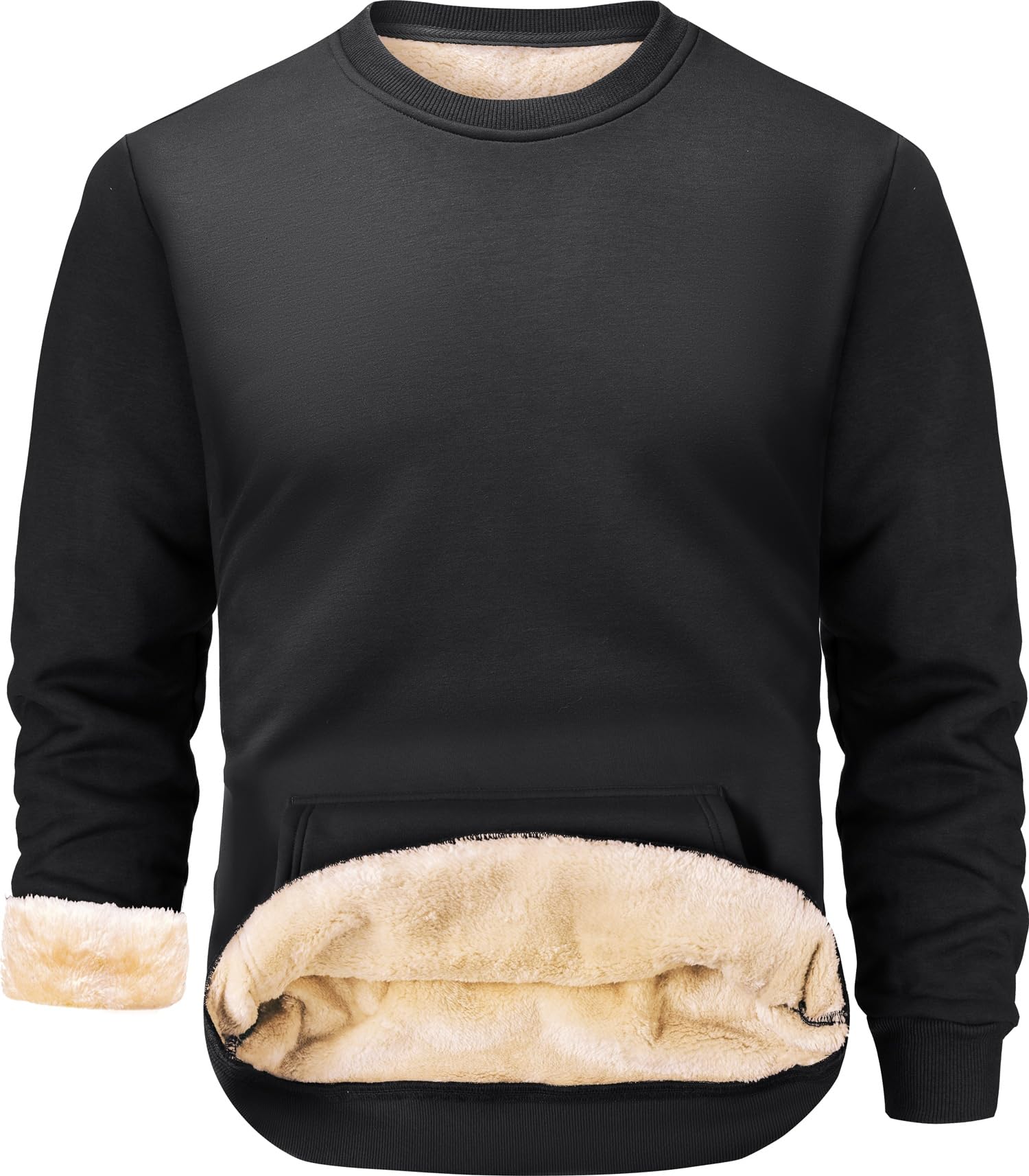 Herren Gefütterte Sweatshirts Winter Warm Fleece Pullover | Hochwertiger Schwerer Stoff, Fleece-Futter, Kängurutasche, Verstärkte Doppelnaht, Geeignet für Alltag, Freizeit & Sport