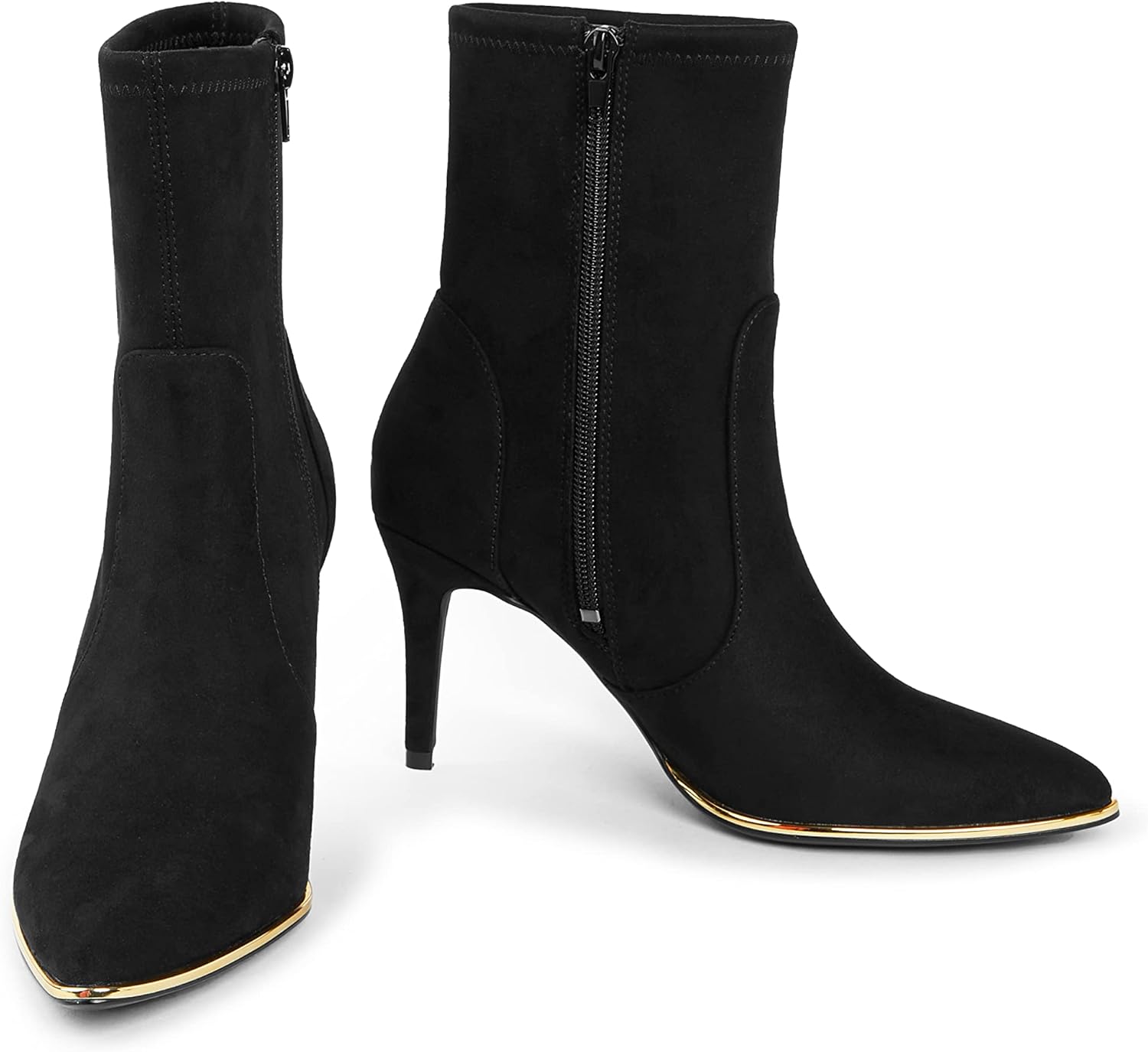 Arromic Women's Ankle Boots Pointed Toe Sexy Stiletto High Heels Ankle Booties Lightweight Comfortable Slip on Zipper Boots Booties for Women Dress - Image 3