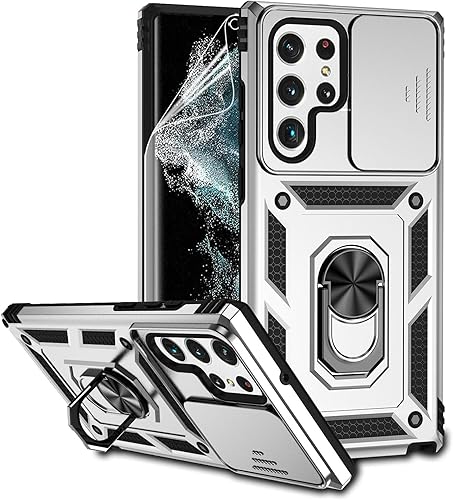 Miniatura 1 de Funda para Samsung Galaxy S22 Ultra con cubierta para lente de cámara, protector de pantalla HD, resistente a caídas de grado militar, soporte