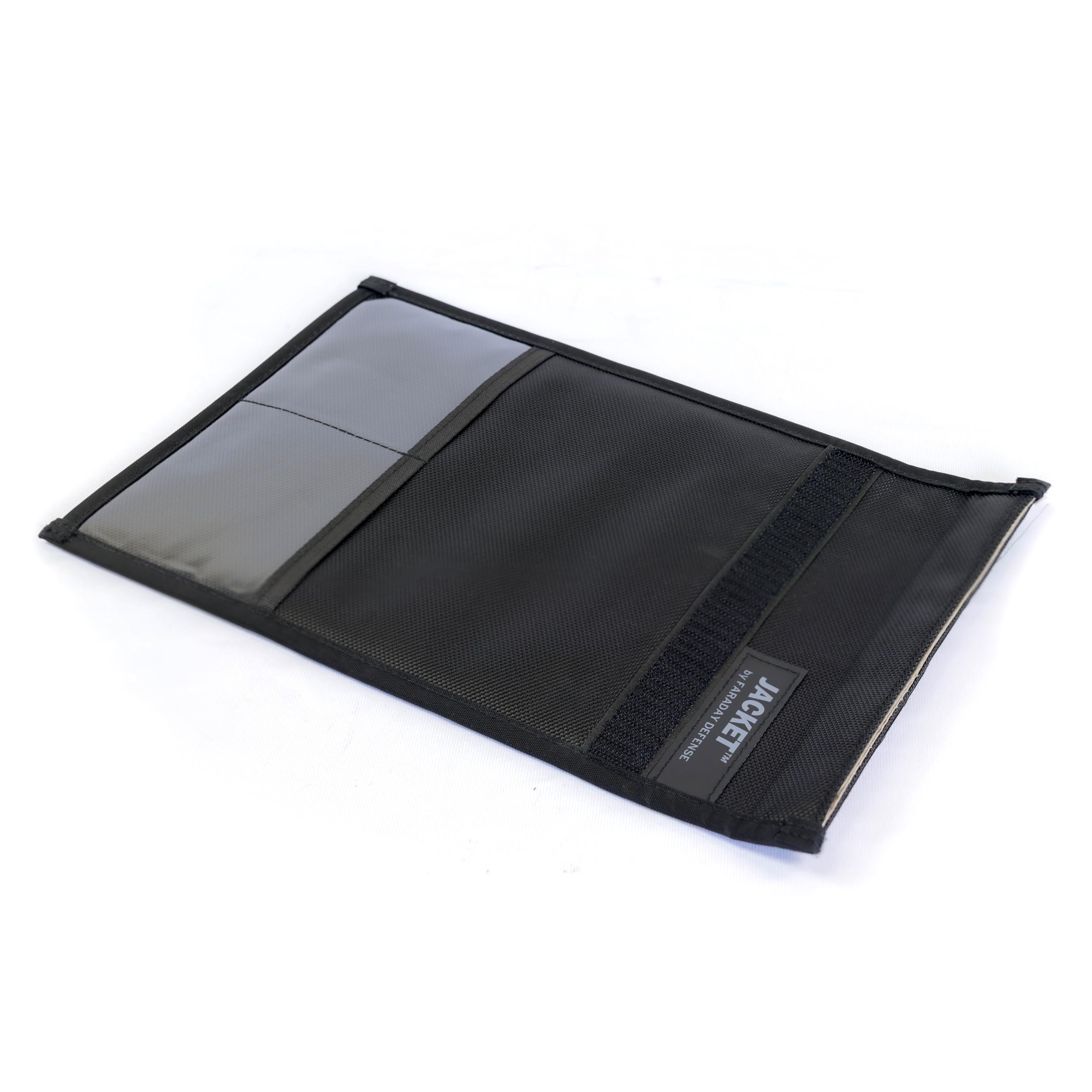 Faraday borsa giacca XL in tela nera resistente per grandi telefoni cellulari, chiavi, passaporti, carte di credito – EMP CME EMF protezione del segnale per forze dell'ordine e militare