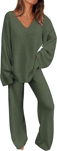 PRETTYGARDEN Lounge Sets for Women Two Piece Sweaters Pajama Set Fall Fashion 2025 Loungewear Outfits Matching Winter Clothes