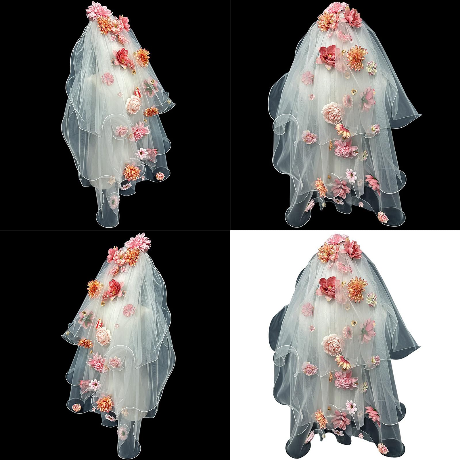 Velo floreale colorato per matrimoni e addio al celibato