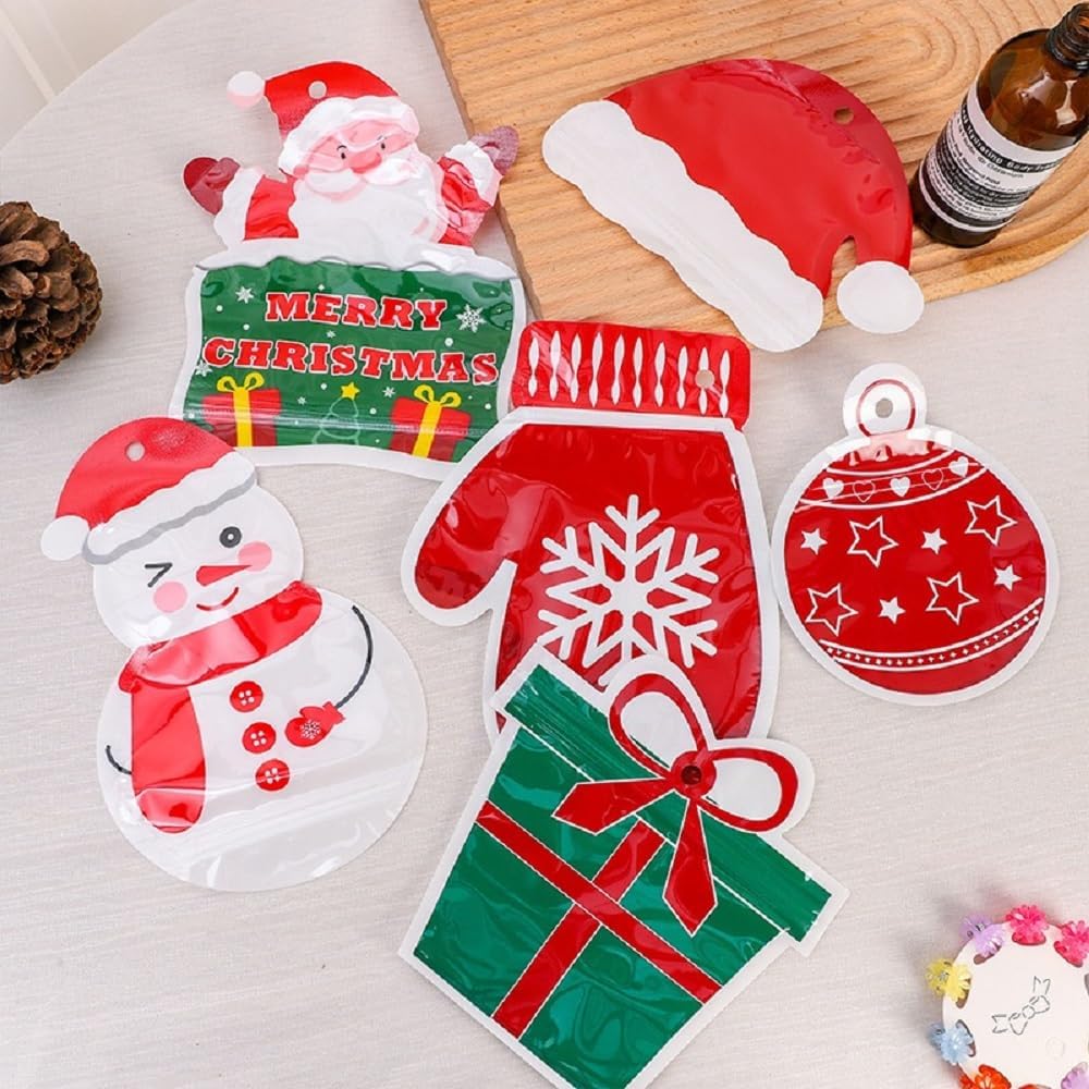 Christmas Gift Bags- Ziplock Funny Bag, Assorted Xmas Designs/Creative Candy bag, Party Favor& Goody Bags(Pack of 36, 6 Styles) image 2