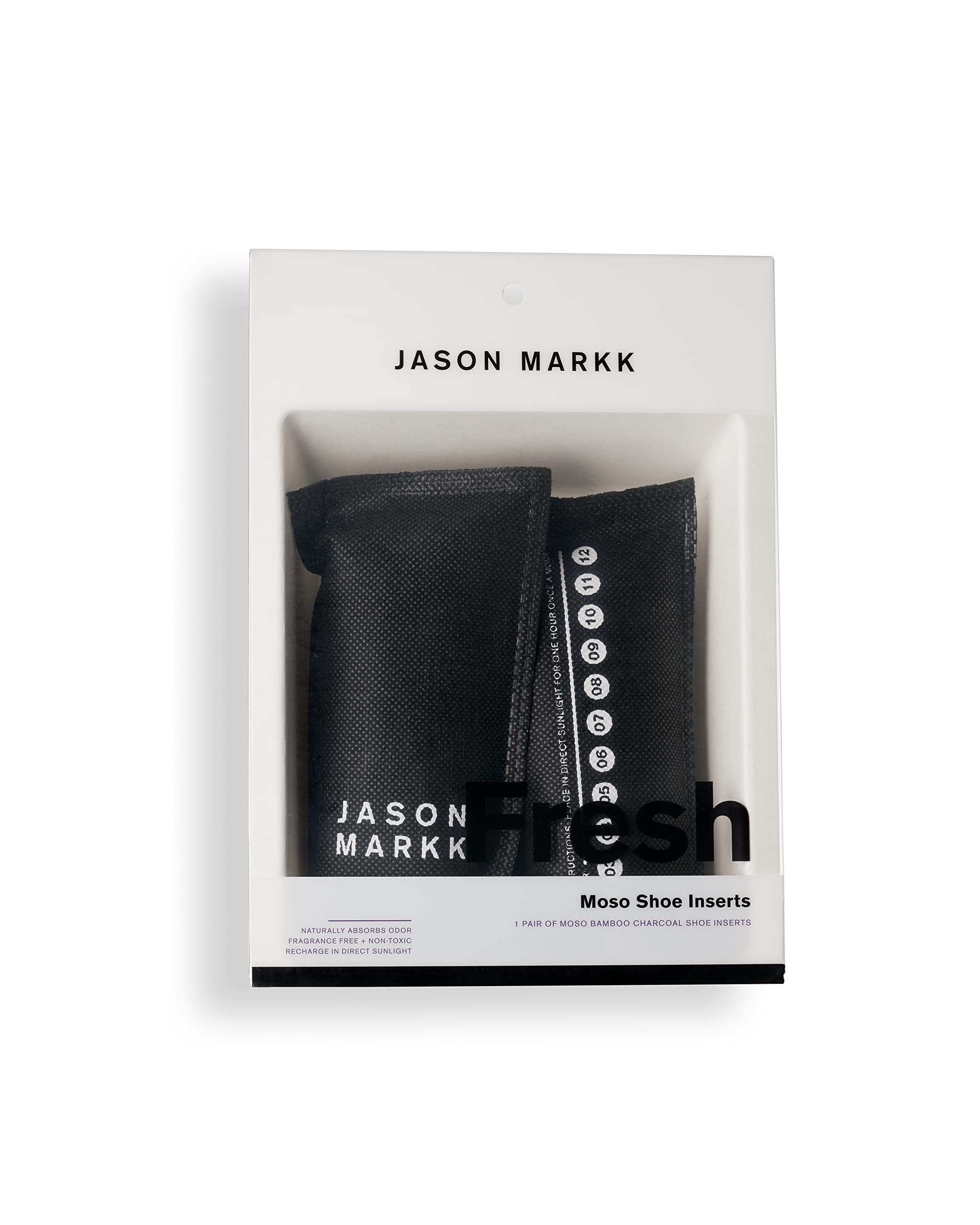 Jason Markk Moso Shoe Freshener - Bamboo Charcoal Sachets - Absorbs Odors and Helps Maintain Shoes - Rechargeable - Fragrance-Free, Non-Toxic