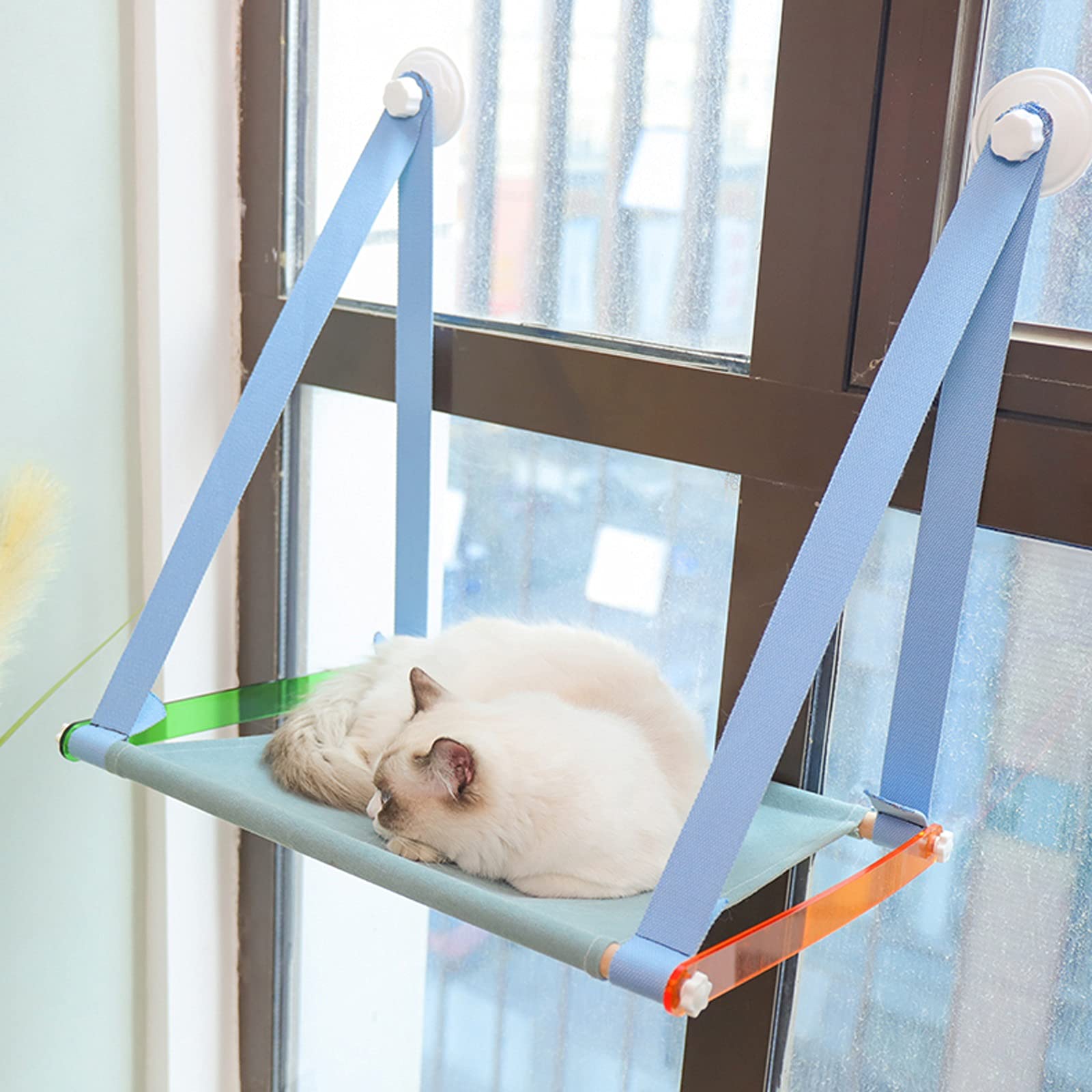 Hamac Chat/Perchoir à Chat Hamac de chat, vitrine de chat respirant for chats de chat for chats d'intérieur, sauvegarde de l'espace siège de fenêtre de chat jusqu'à 38 lb, 2 couleurs Hamac pour Animau