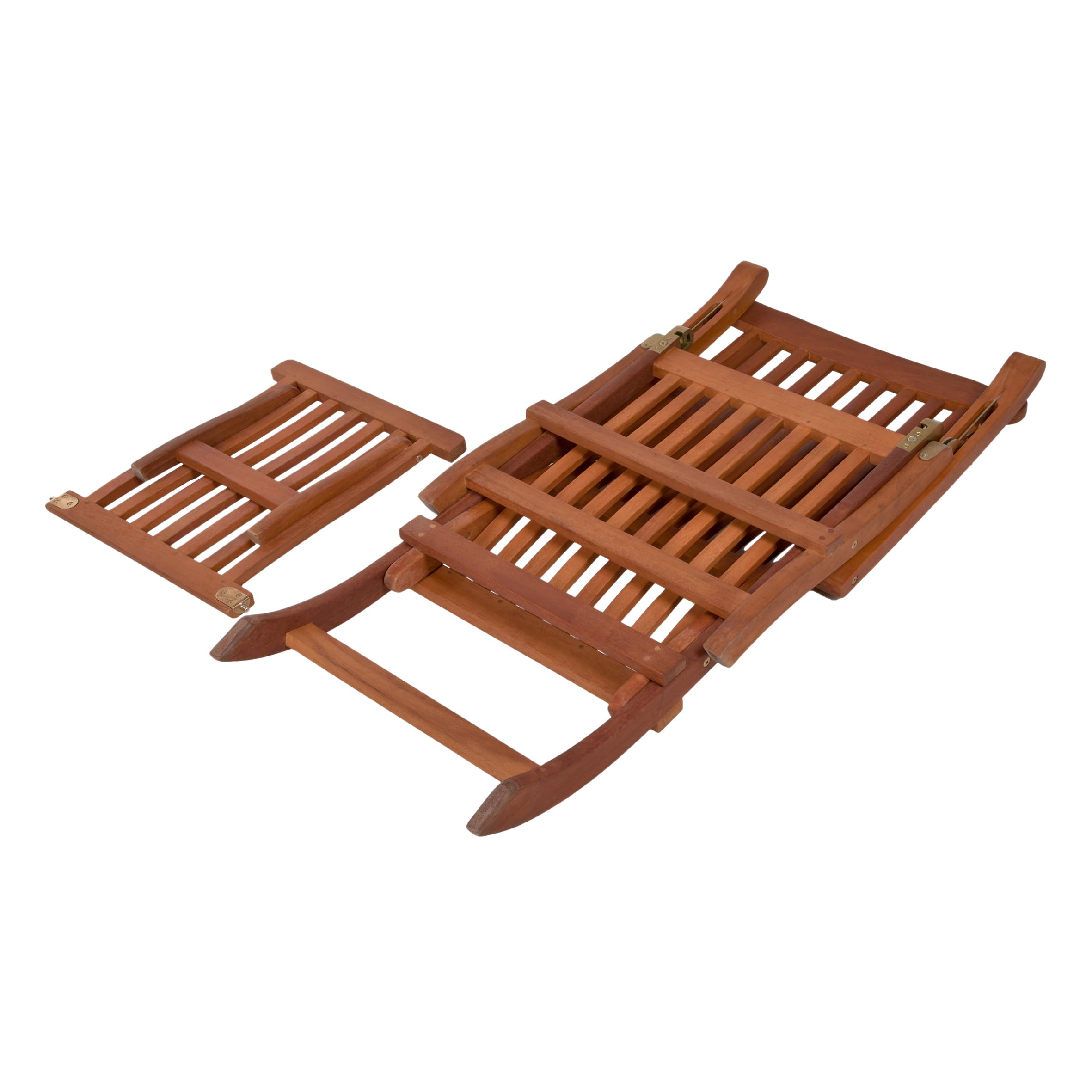 Spetebo Eukaliptusowy leżak wielostopniowo regulowany – 163 x 56 cm – drewniany leżak ogrodowy z podnóżkiem składany – relaksacyjny leżak do opalania z drewna FSC z podnóżkiem olejowany