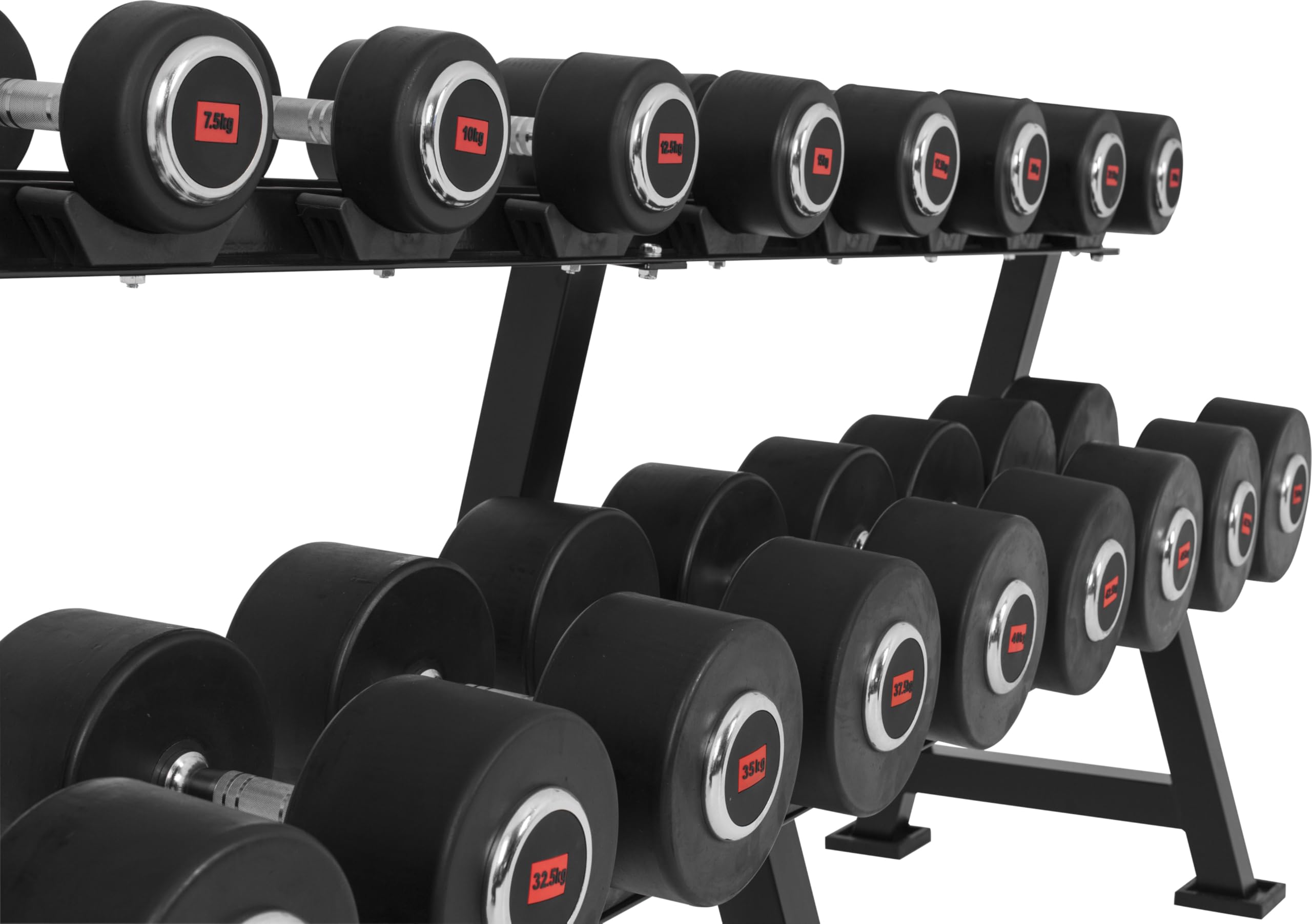 GORILLA SPORTS® Kurzhantelablage mit 2 Ebenen, 20 Ablagen, bis 500 kg