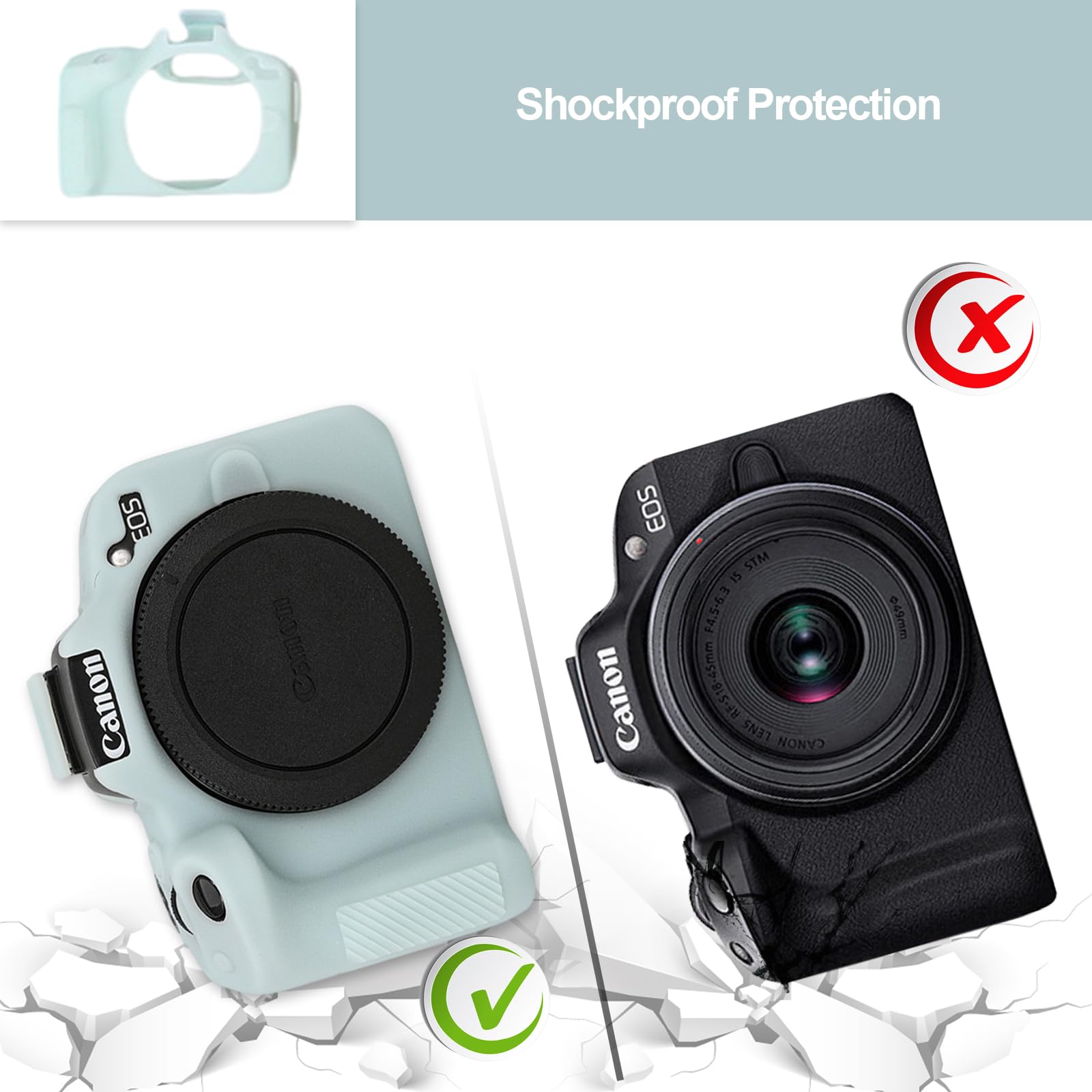 Custodia per Canon R50 V R50V RV Custodia morbida in silicone Borsa protettiva in silicone portatile antiscivolo Custodia per fotocamera antigraffio  44