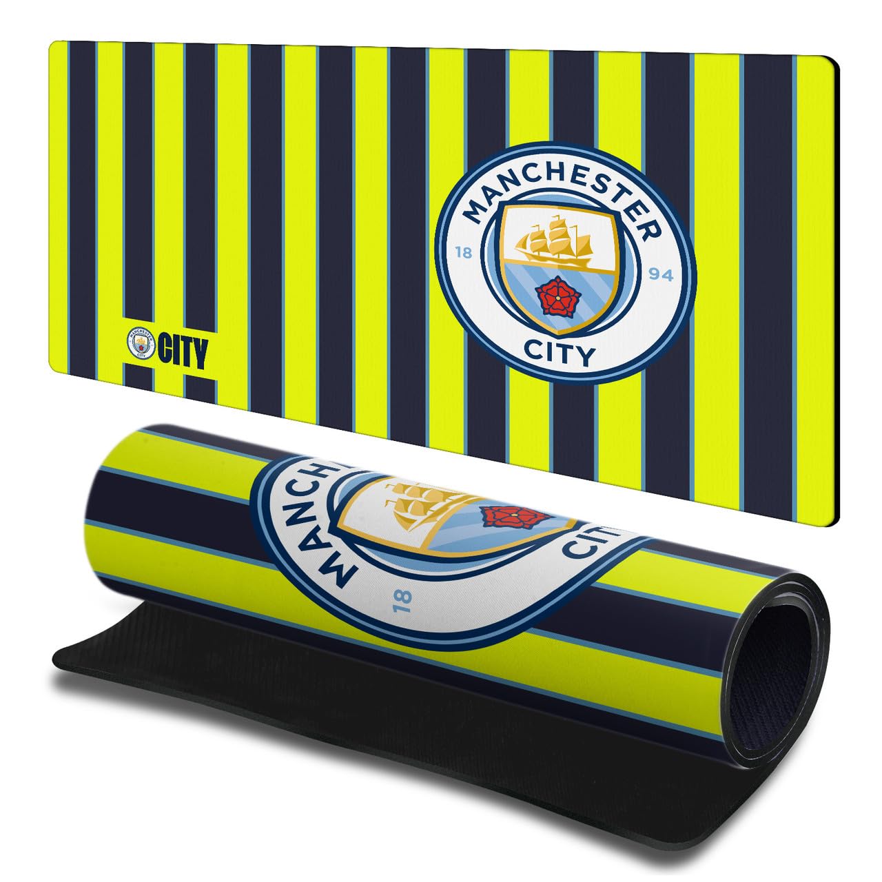 Head Case Designs Officially Licensed Manchester City Man City FC 2024/25 Away Crest Kits & Players Gaming Office Desk PC Keyboard Mouse Mat Pad 23.62 x 11.81 x 0.12 inches (600 x 300 mm) - L โ image 1