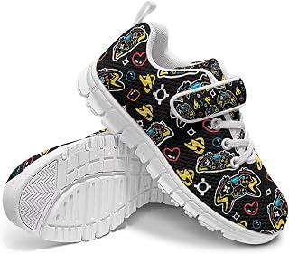 Boys Girls Running Shoes Slip On Single Buckle Kids Sneakers Mesh Tennis Shoes Lightweight Breathable for Athletic Gym School Sport White Sole