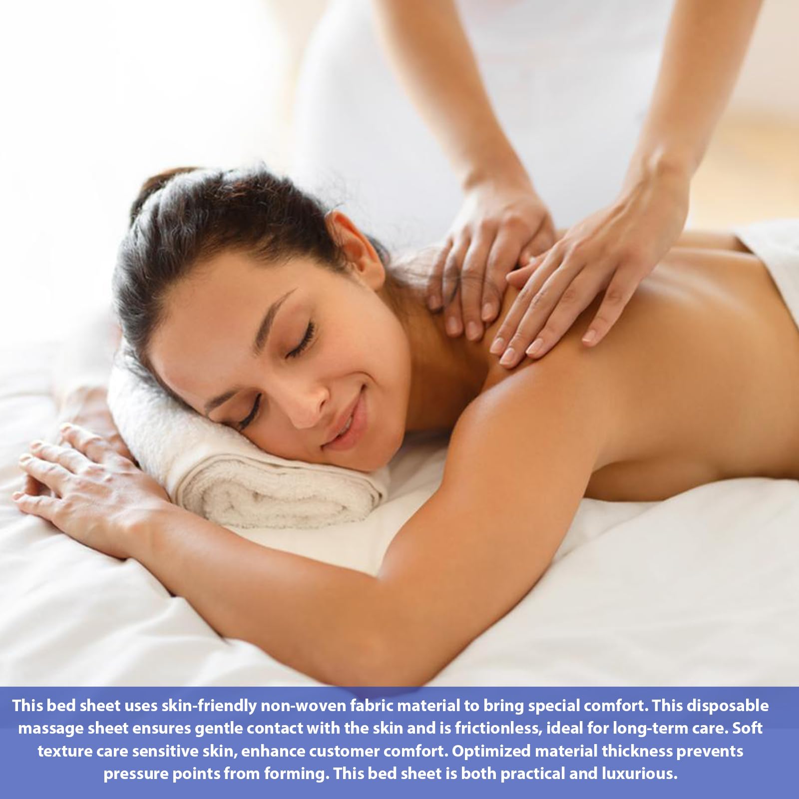 100 Stück Massageliegen Auflage: 180 x 80 cm Abdeckung für Massagebetten, Vliesstoff-Schutzbettdecken für Schönheitssalon, Spa, Massage, Hotels, Weiß