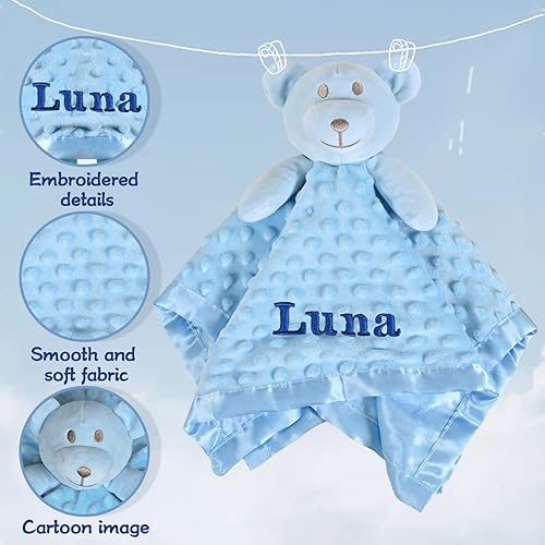 Miniatura 2 de Manta personalizada para bebé, oso de peluche para bebés, suave manta unisex para bebé, manta de seguridad para bebé, regalos para bebés para niños