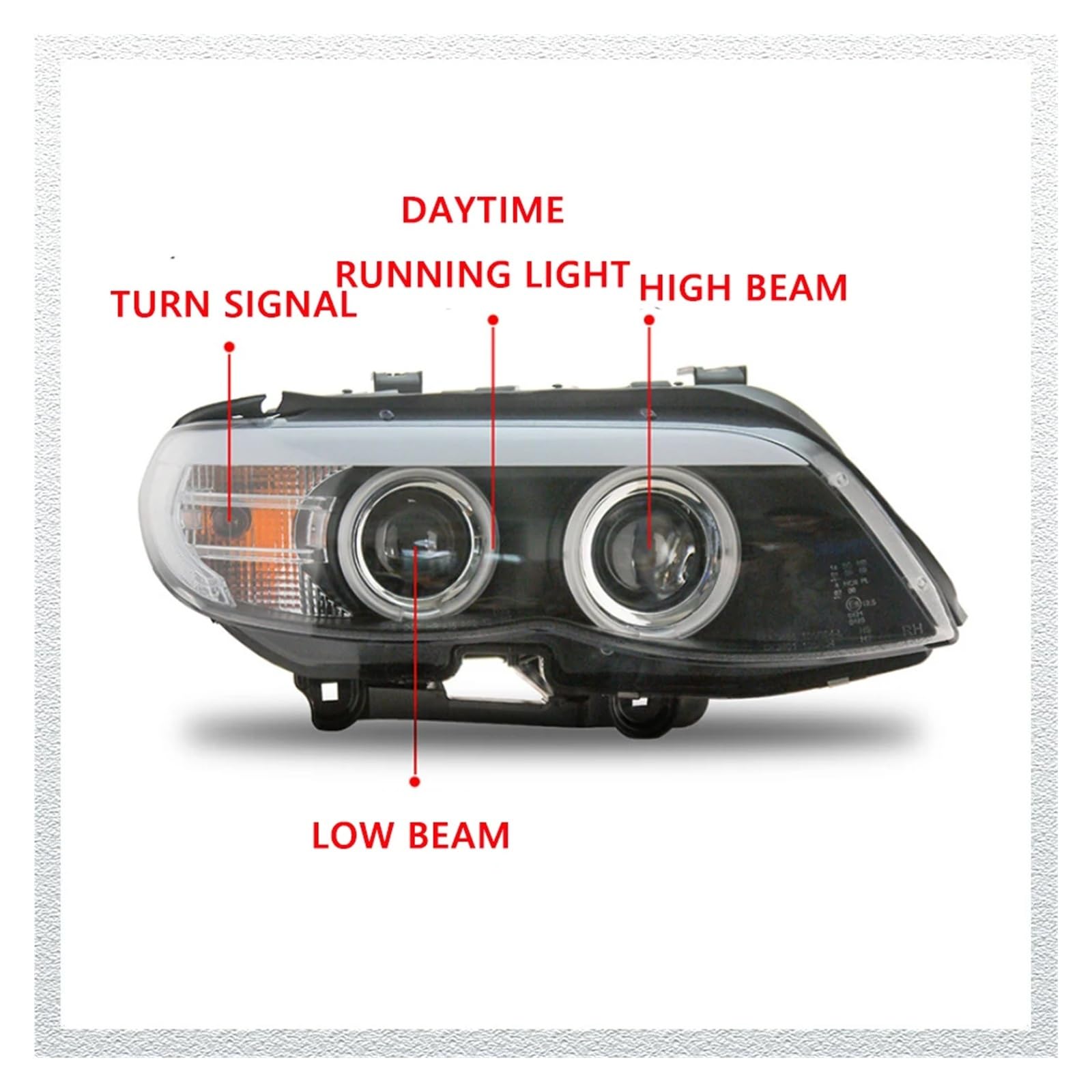 Pasuje do B//M//W X5 E53 04-06 pełna dioda LED DRL reflektor samochodowy montaż sygnału akcesoria samochodowe zmodyfikowana lampa stylizacja reflektory LED(Low led high led)