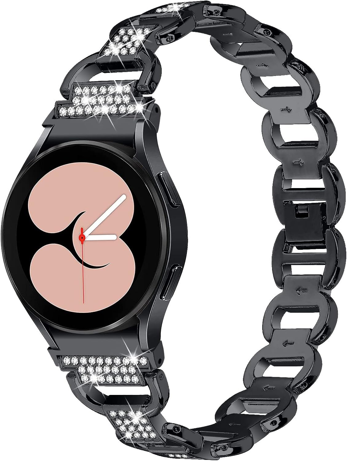 Galaxy Watch 5 Bands 40 mm 44mm, MVRYCE Stainless Steel Rhinestone Bracelet Replacement Bands Compatible for Samsung Galaxy Watch 4 40mm 44mm/Classic 42mm 46mm/Watch 5 Pro 45mm (A01)