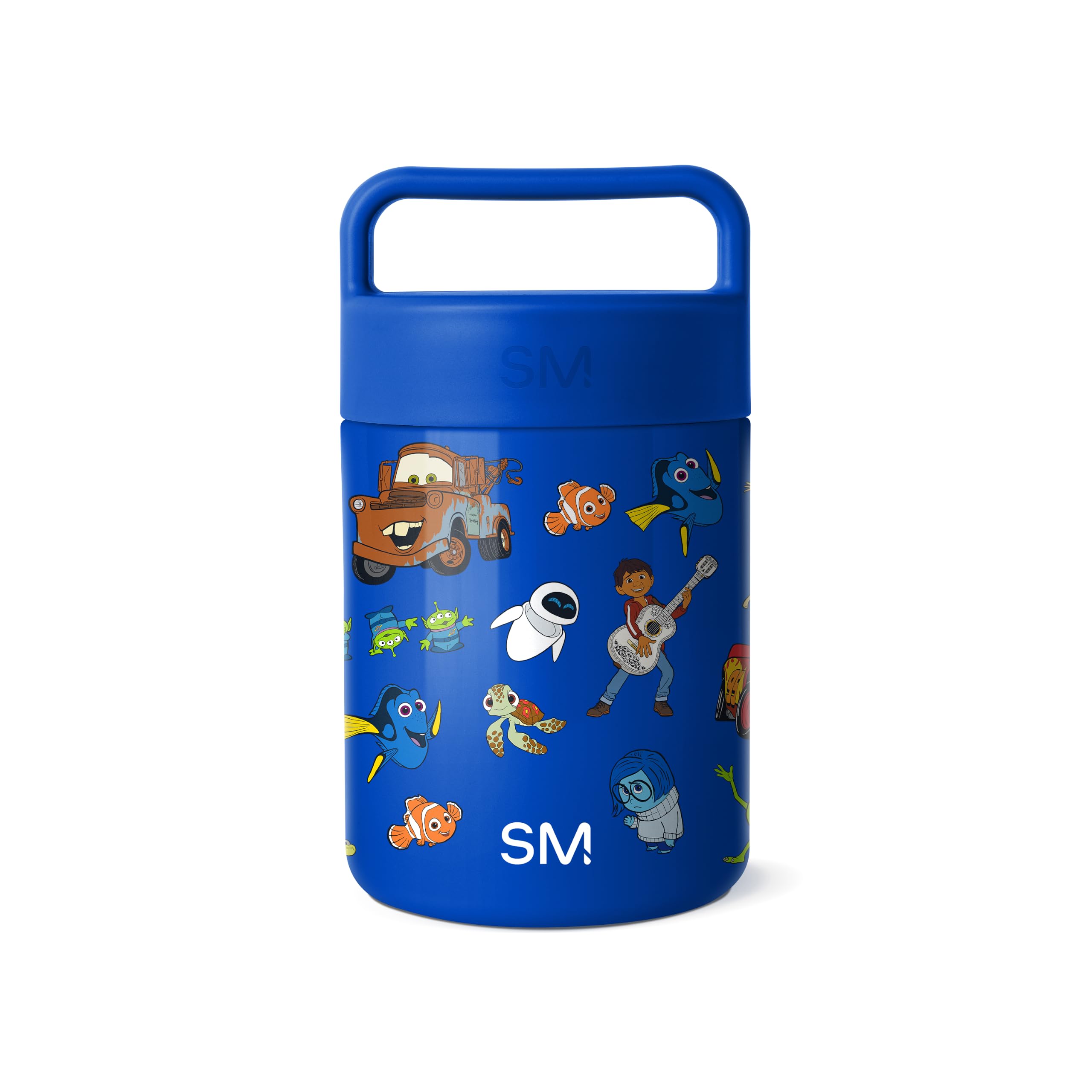 Simple Modern Disney Pixar Insulated Food Jar with Handle | 12oz | Mashup | Provision Stainless Steel Food Jar, Lunch Container | Leak Proof for Kids, Adults, Smoothie Bowl, Soup | Pixar Mashup on Blue