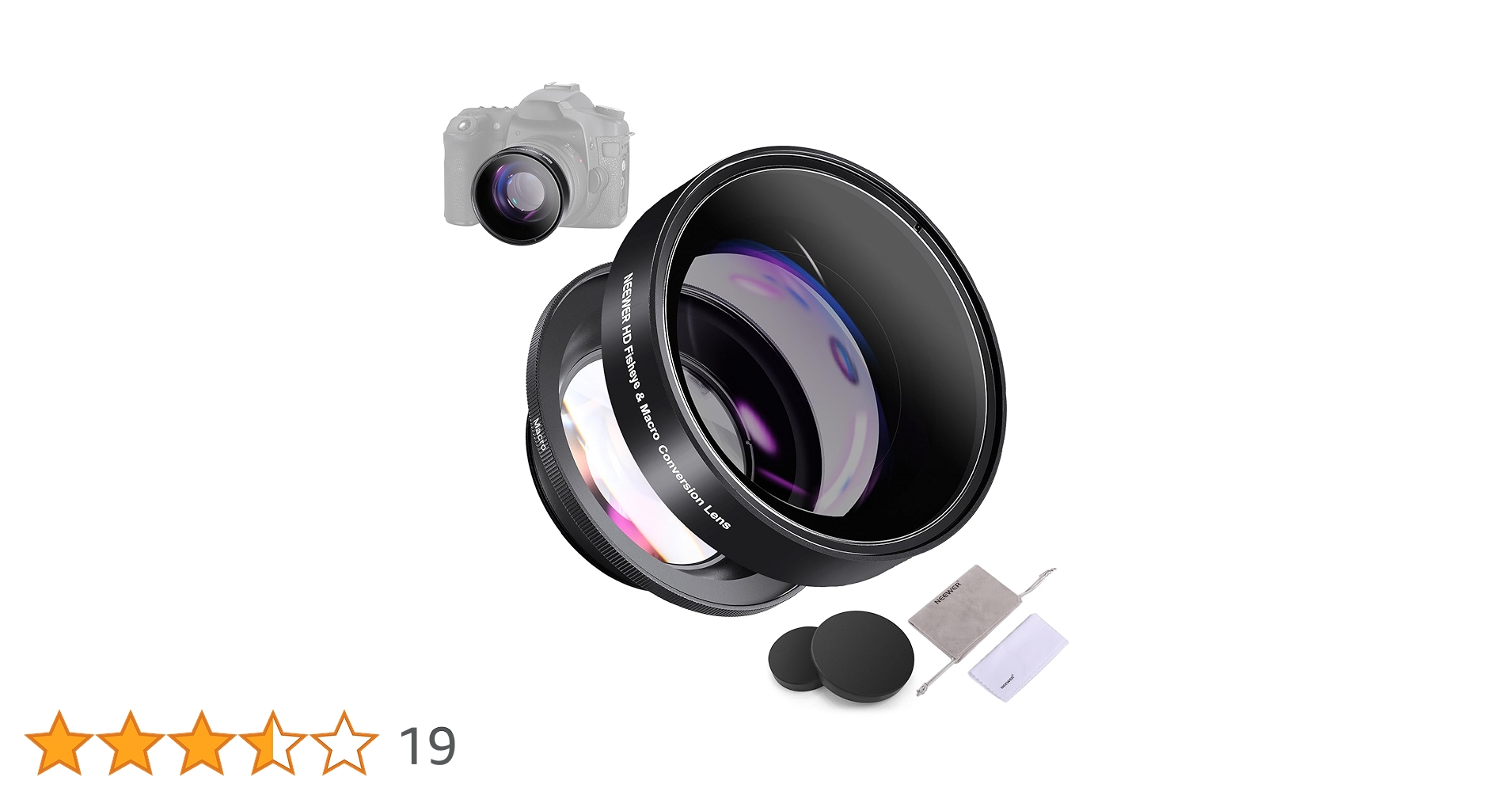 NEEWER 49mm 0.43X HD 2 in 1 Wide Angle & Macro Lens, Ultra Wide