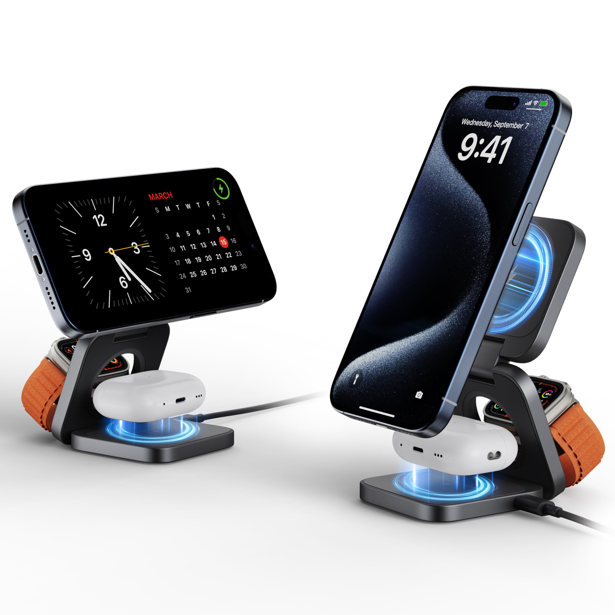 Amazon.com: 3-in-1 Wireless Charger Stand, LULULOOK 15W Magnetic