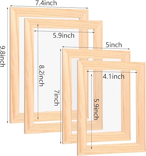 Miniatura 2 de Caydo Kit de fabricación de papel de 18 piezas, tamaño A5 A6, molde de madera para fabricación de papel y cubierta con malla, papel absorbente, hoja