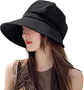 [SIVAN] UVカット 帽子 レディース ハット 日焼け防止 【UPF50+・最新広いつば・大きいサイズ・深めタイプ・紫外線対策】 【取り外すあご紐・吸汗排湿性優れ・小顔劾果】 サイズ調節 通気 キャップ 帽子 持ち運びやすい 無地 春夏