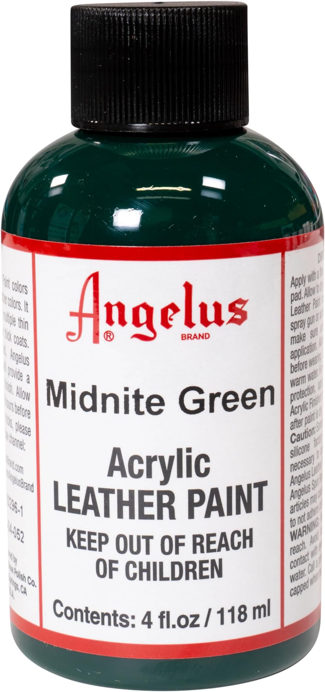 Angelus Acrylic Leather Paint, 4 oz, Midnight Green