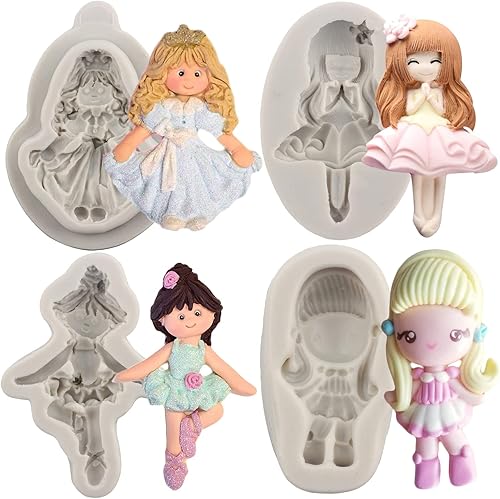MYPRACS Ballet Girl Princess - Moldes de silicona para decoración de pasteles de baby shower decoración de cupcakes azúcar caramelo polímero arcilla