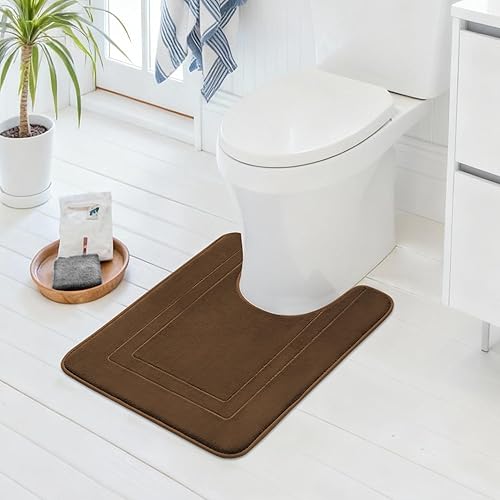 Miniatura 12 de Cupic Cupid Tapete de baño de espuma viscoelástica súper suave, tapete de baño negro antideslizante para suelo de baño, alfombras lavables a máquina