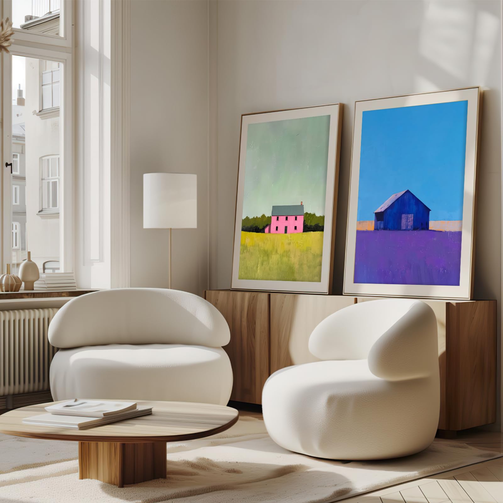 ZHGYGBN Retro Wall Art Gothic Home Decor Wall Art Victorian Painting Vintage Castle Oil Painting Vampire Castle Art for Home Living Room Bedroom Wall Decor (UnFramed, 12 X 16 Inch) Dark Academia Art: Coloured house 16X24inchx2pcs