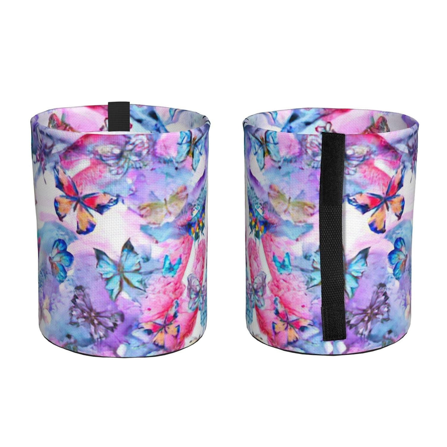 Colorful Butterfly Print Car Garbage Can Waste Basket for Cars - Back Seat, Floor, Cars Accessories