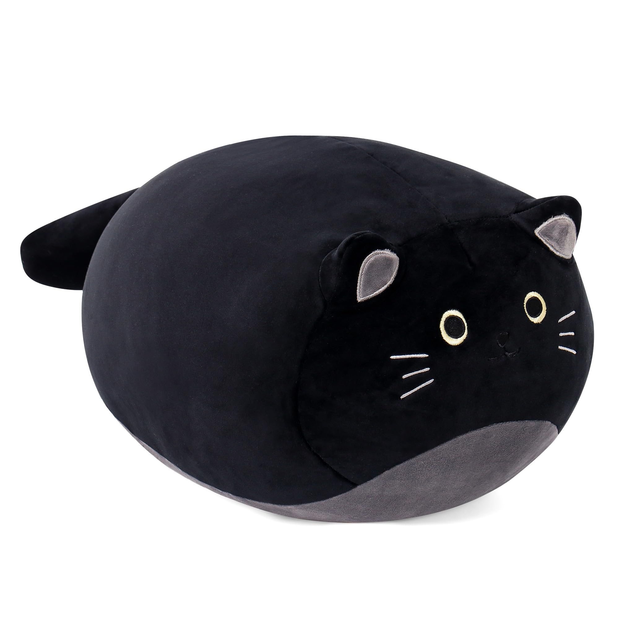 Wepop Giant Black Cat Plush 20 in - Kawaii Black Cat Stuffed Animal, Cute Plushies Pillows Gifts for Kids Adults Boys and Girls
