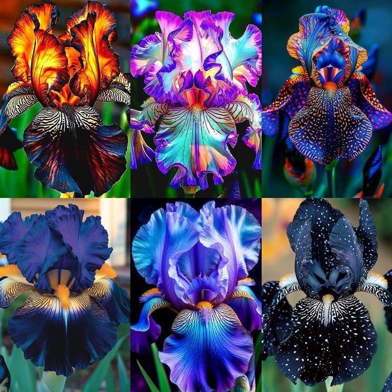 Rizomi di Iris Resistenti al Freddo e Siccità | Per Giardini e Balconi | Regali Festivi-15bulbi-d