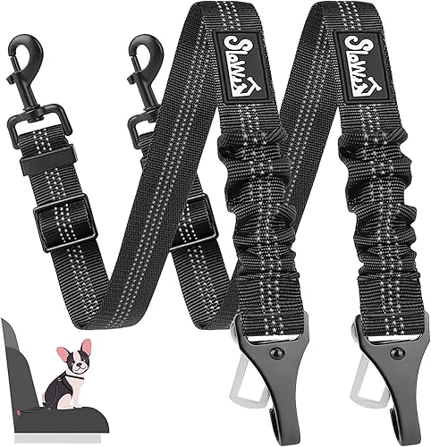 SlowTon Cinturón de seguridad para perro, correa de seguridad ajustable para perro, accesorio de barra de pestillo 2 en 1, cinturón de seguridad