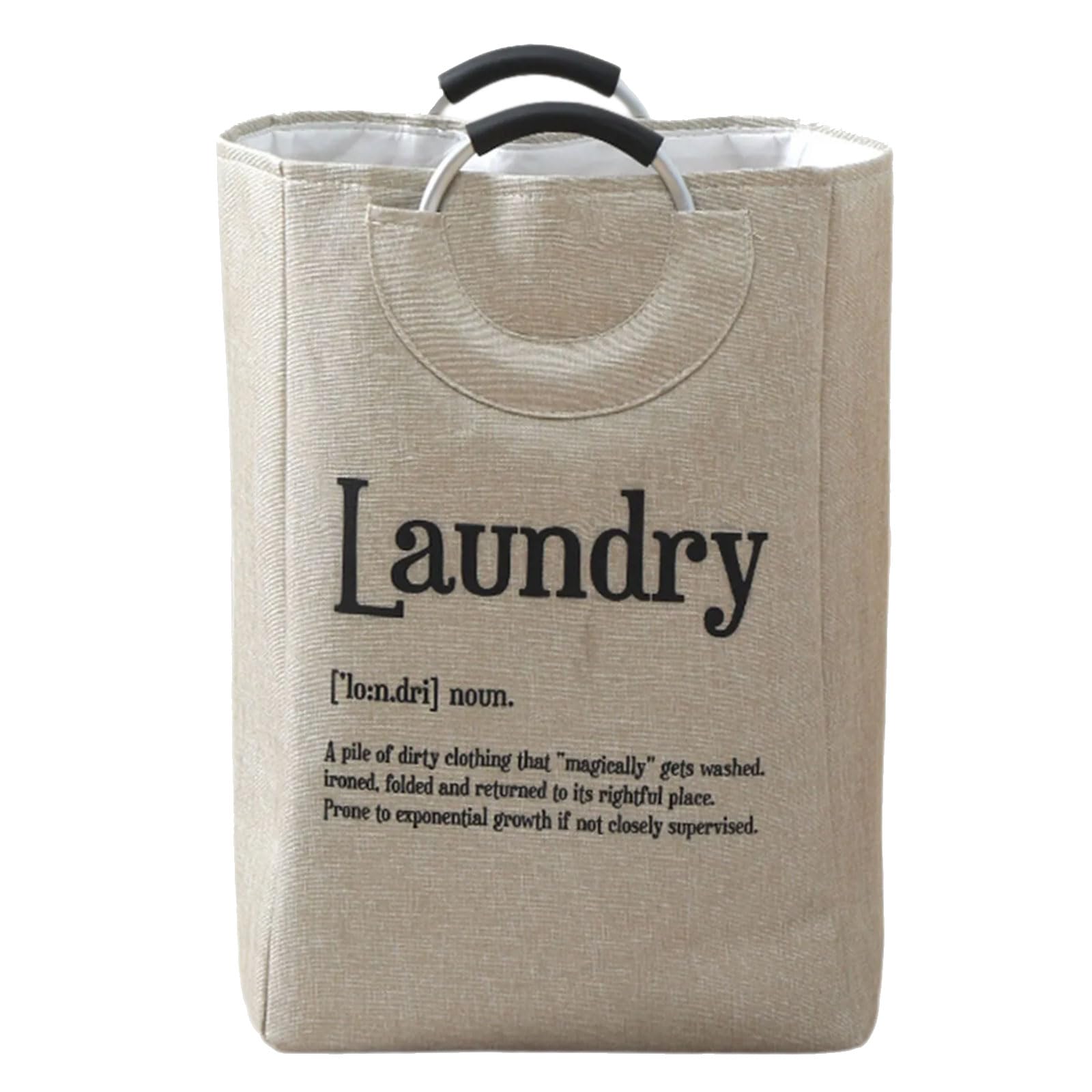 Whoasyst Large Laundry Basket Foldable Freestanding Tall Dirty Clothes Hamper Washing Bin with Aluminum Handle for Dorm Family Collapsing Clothes Hamper