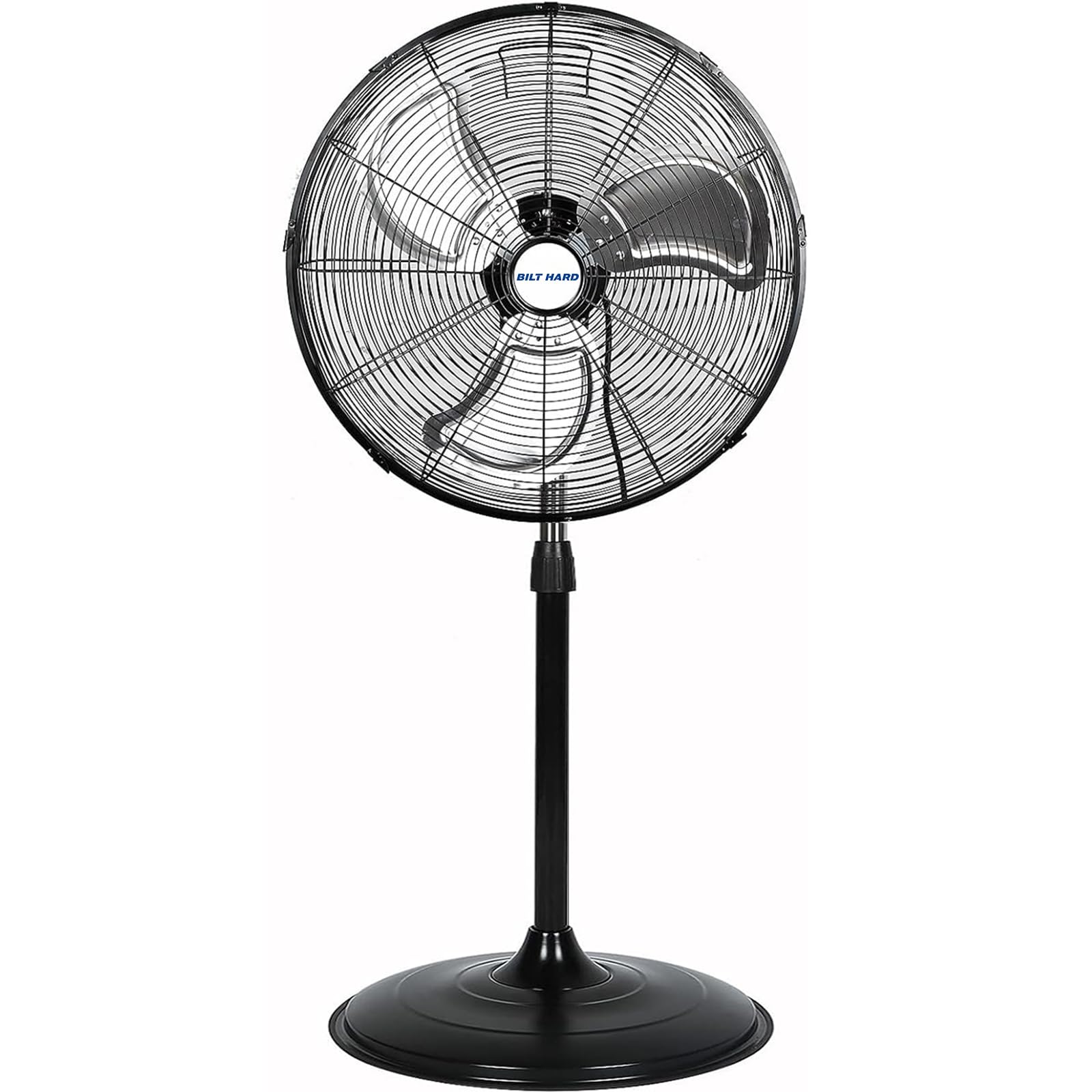 BILT HARD 5200 CFM 20" High-Velocity Industrial Pedestal Fan, 3-Speed Oscillating Stand Fan, Heavy Duty Metal Fan for Commercial, Warehouse, Garage Use