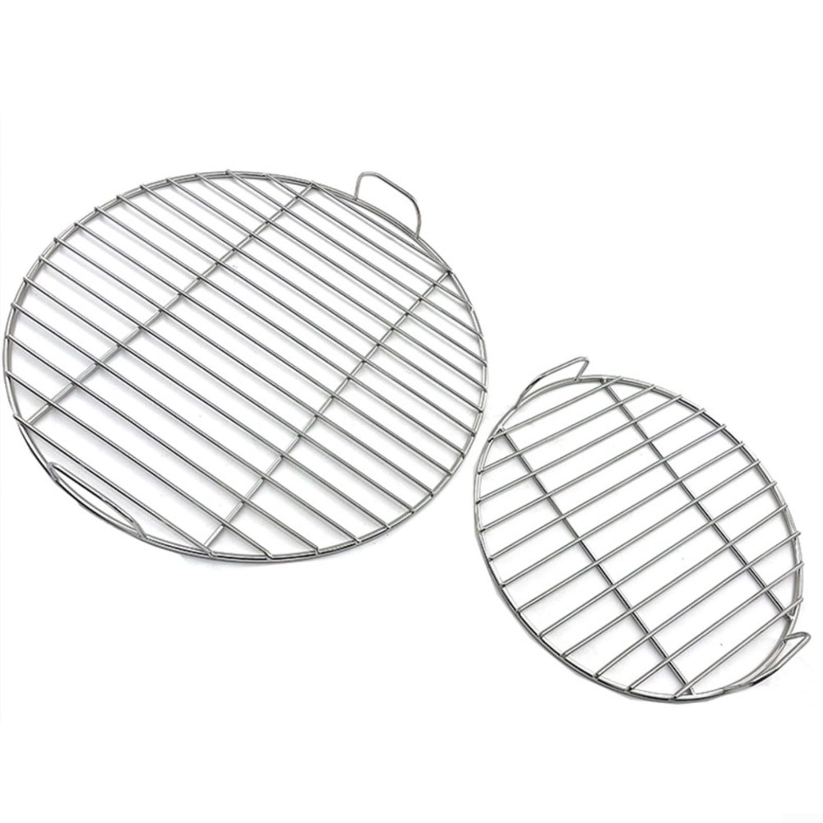 Okrągły ruszt do gotowania ze stali nierdzewnej z uchwytem, 45 cm, 53 cm, 55 cm, zapasowa siatka do grilla Weber 1241304, 7432, 57 cm, do czajnika, grilla na węgiel drzewny, do grillowania na