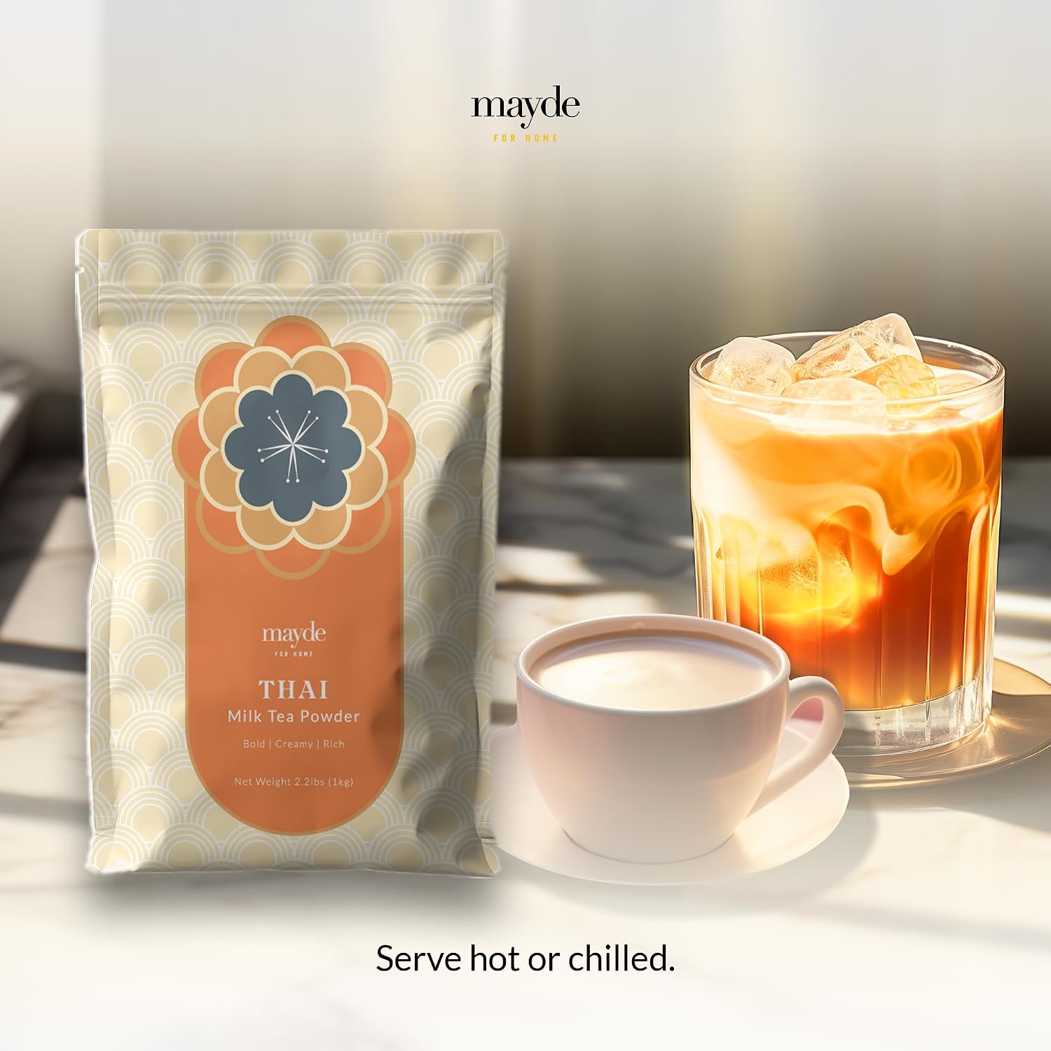 Mayde Thai Milk Tea Powder, Instant Milk Tea Powder From Taiwan, For Boba Milk Tea, 2.2 lbs
